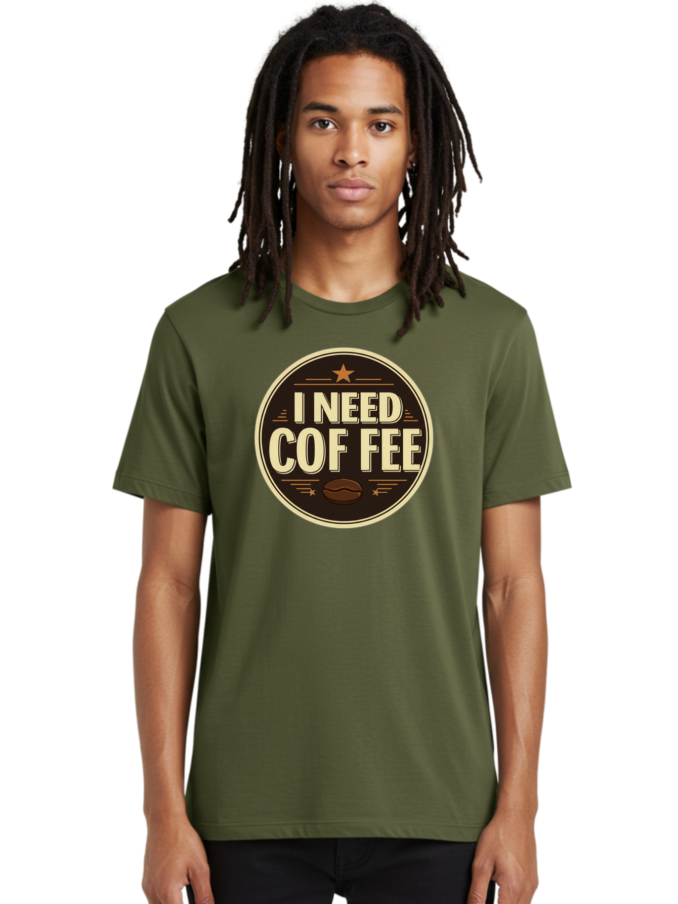 I-Need-Coffee-1 Men'S Graphic Tee, 100% Cotton, Comfortable Casual Summer Wear, Machine Washable, Coffee Lover, Coffee Break, Coffee Addiction, Coffee Quote, Coffee Humor, Coffee Needed, Coffee Craving Bac058