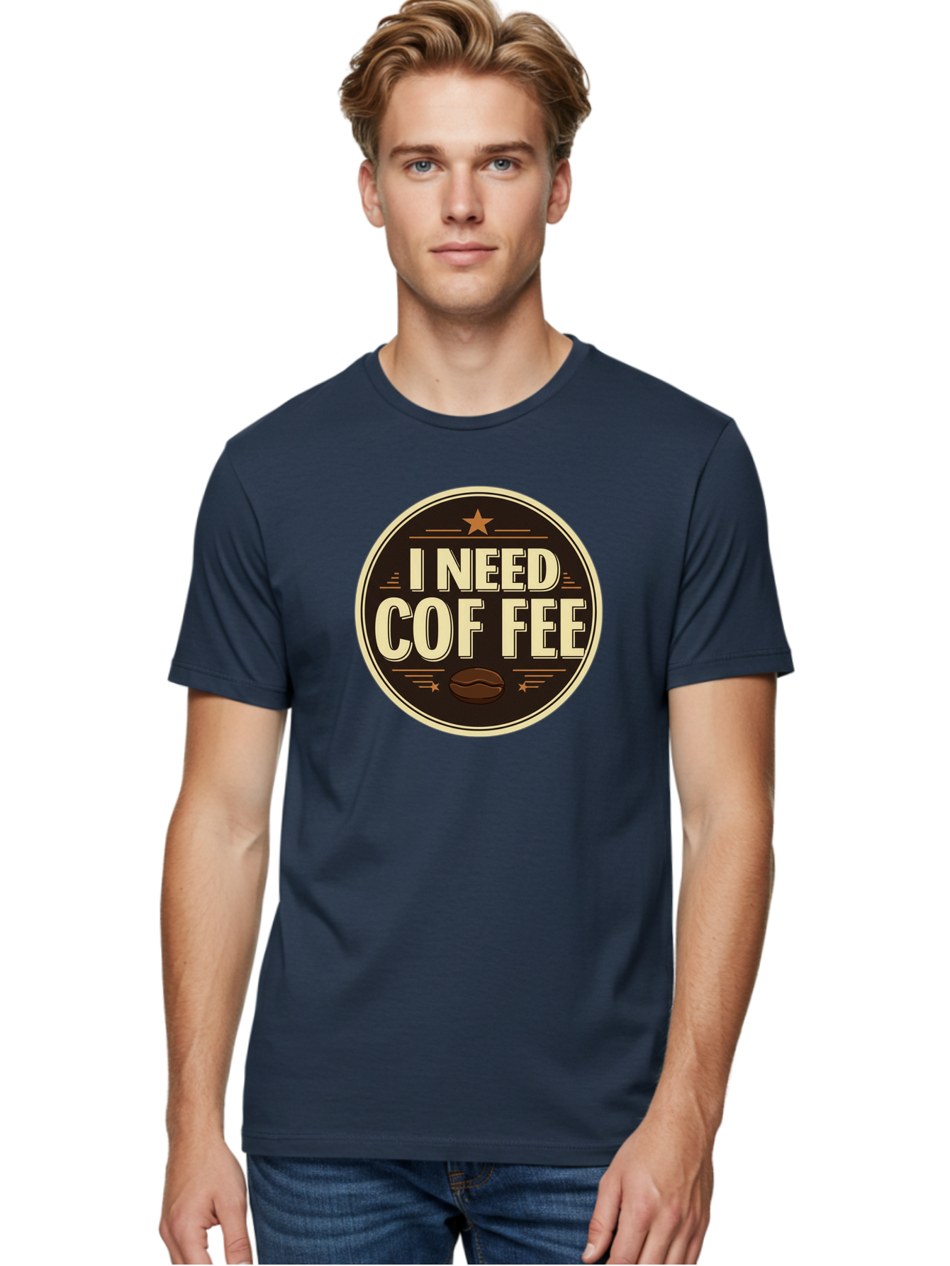 I-Need-Coffee-1 Men'S Graphic Tee, 100% Cotton, Comfortable Casual Summer Wear, Machine Washable, Coffee Lover, Coffee Break, Coffee Addiction, Coffee Quote, Coffee Humor, Coffee Needed, Coffee Craving Bac058