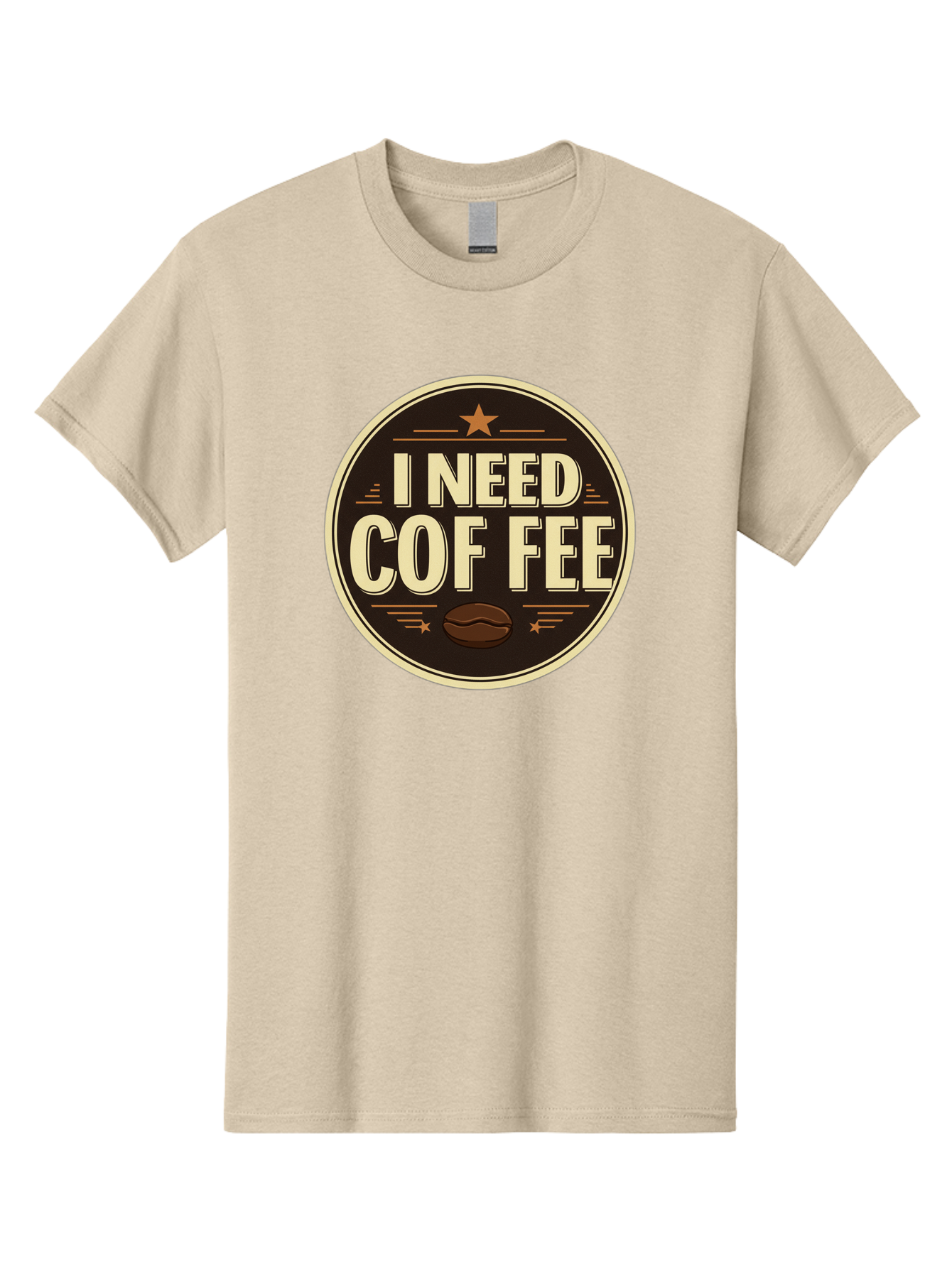 I-Need-Coffee-1 Men'S Graphic Tee, 100% Cotton, Comfortable Casual Summer Wear, Machine Washable, Coffee Lover, Coffee Break, Coffee Addiction, Coffee Quote, Coffee Humor, Coffee Needed, Coffee Craving Bac058