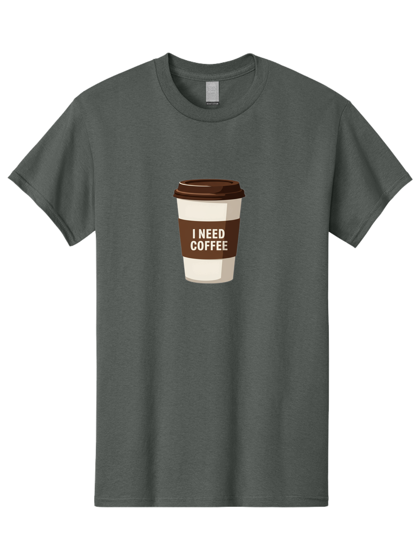 I-Need-Coffee-10 Men'S Graphic Tee, 100% Cotton, Comfortable Casual Summer Wear, Machine Washable, Coffee Cup, Disposable Coffee Cup, Coffee To Go, Morning Coffee, Caffeine Fix, Coffee Break, Coffee Love, Coffee Addiction Bac059