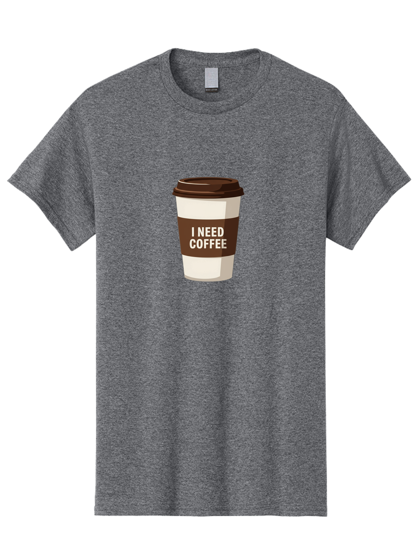 I-Need-Coffee-10 Men'S Graphic Tee, 100% Cotton, Comfortable Casual Summer Wear, Machine Washable, Coffee Cup, Disposable Coffee Cup, Coffee To Go, Morning Coffee, Caffeine Fix, Coffee Break, Coffee Love, Coffee Addiction Bac059