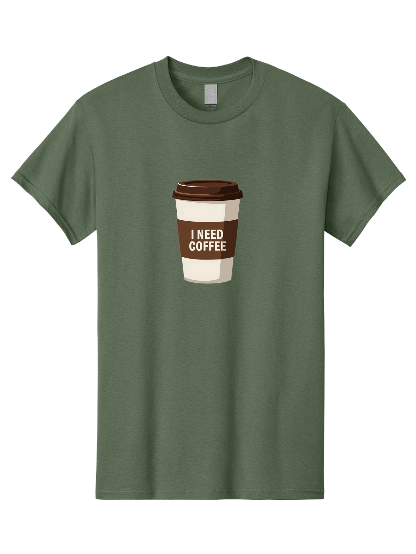 I-Need-Coffee-10 Men'S Graphic Tee, 100% Cotton, Comfortable Casual Summer Wear, Machine Washable, Coffee Cup, Disposable Coffee Cup, Coffee To Go, Morning Coffee, Caffeine Fix, Coffee Break, Coffee Love, Coffee Addiction Bac059