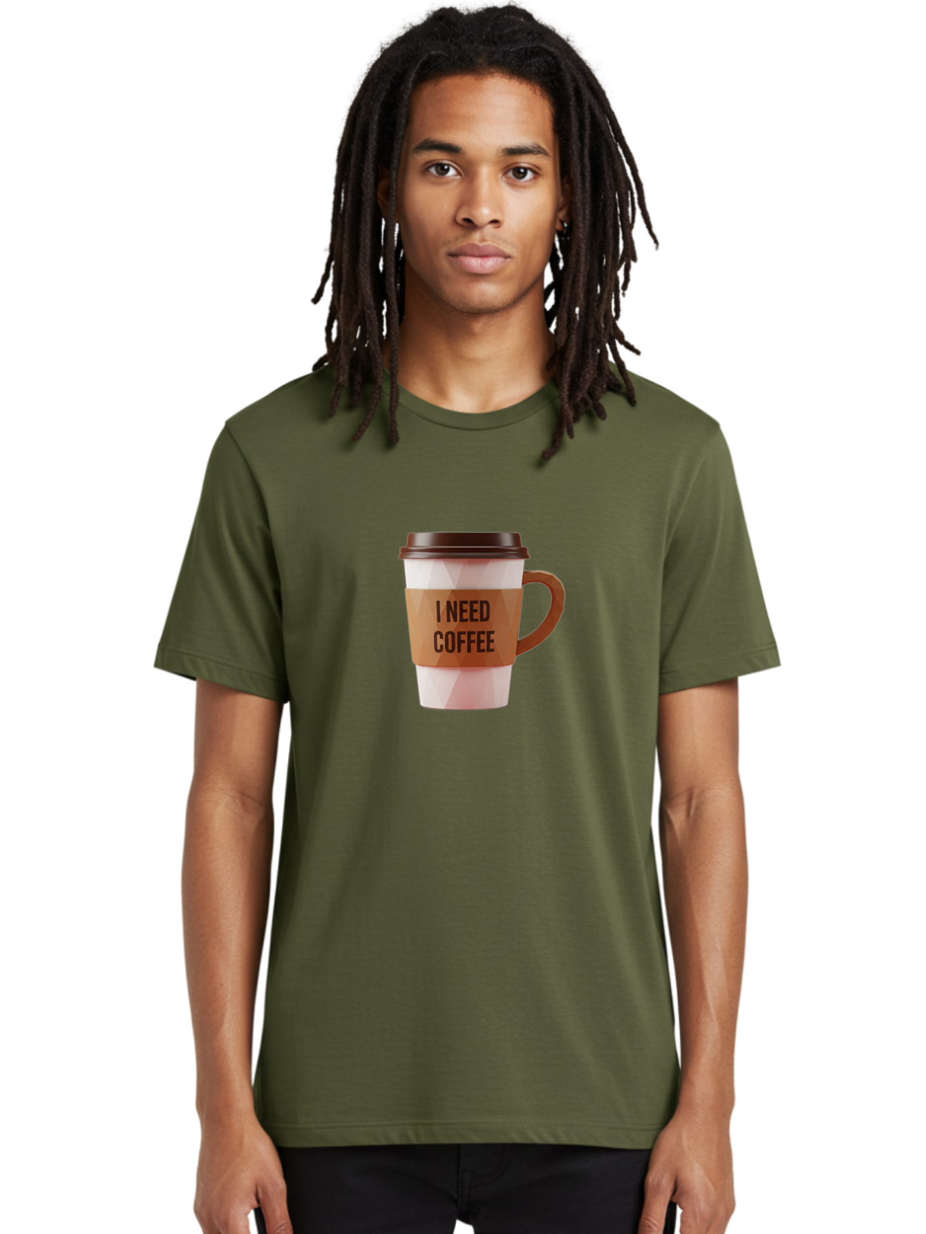 I-Need-Coffee-11 Men'S Graphic Tee, 100% Cotton, Comfortable Casual Summer Wear, Machine Washable, Coffee Cup, Morning Coffee, Coffee Break, Coffee Lover, Daily Grind, Caffeine Fix, To-Go Cup, Disposable Cup Bac060