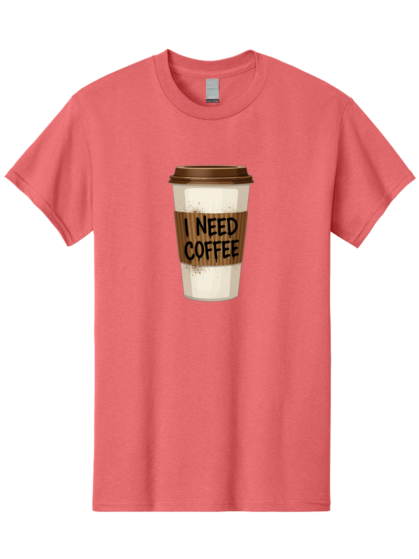 I-Need-Coffee-13 Men'S Graphic Tee, 100% Cotton, Comfortable Casual Summer Wear, Machine Washable, Coffee Cup, Takeaway Coffee, Coffee Sleeve, I Need Coffee, Caffeine Fix, Morning Coffee, Coffee Lover, Coffee Break, Coffee Cup Design Bac062