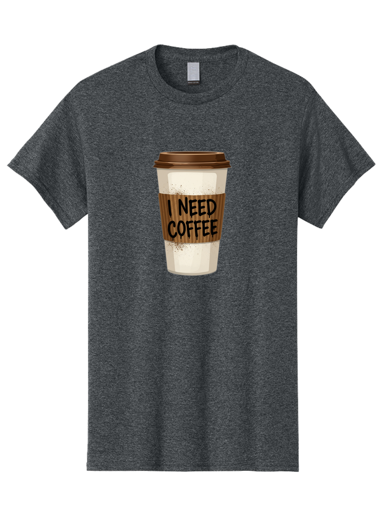 I-Need-Coffee-13 Men'S Graphic Tee, 100% Cotton, Comfortable Casual Summer Wear, Machine Washable, Coffee Cup, Takeaway Coffee, Coffee Sleeve, I Need Coffee, Caffeine Fix, Morning Coffee, Coffee Lover, Coffee Break, Coffee Cup Design Bac062