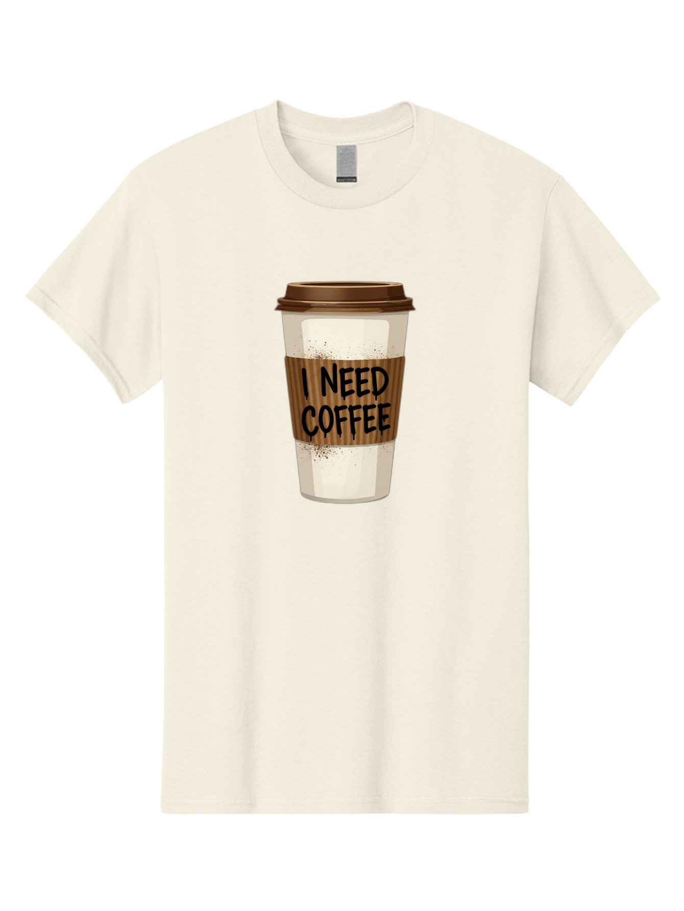I-Need-Coffee-13 Men'S Graphic Tee, 100% Cotton, Comfortable Casual Summer Wear, Machine Washable, Coffee Cup, Takeaway Coffee, Coffee Sleeve, I Need Coffee, Caffeine Fix, Morning Coffee, Coffee Lover, Coffee Break, Coffee Cup Design Bac062