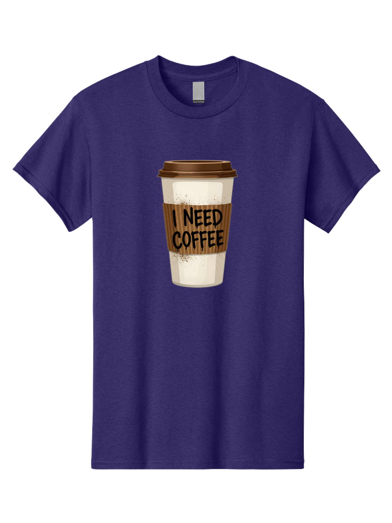I-Need-Coffee-13 Men'S Graphic Tee, 100% Cotton, Comfortable Casual Summer Wear, Machine Washable, Coffee Cup, Takeaway Coffee, Coffee Sleeve, I Need Coffee, Caffeine Fix, Morning Coffee, Coffee Lover, Coffee Break, Coffee Cup Design Bac062