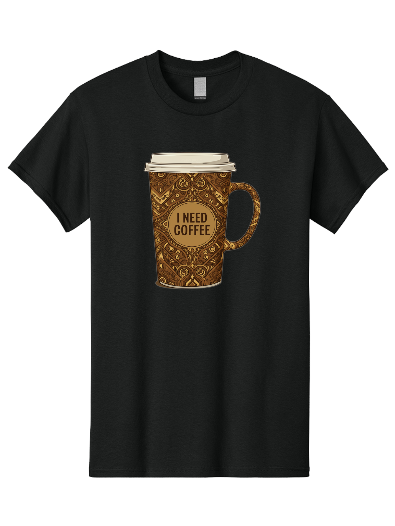 I-Need-Coffee-14 Men'S Graphic Tee, 100% Cotton, Comfortable Casual Summer Wear, Machine Washable, Coffee Cup, Takeaway Coffee, Coffee Lover, Morning Coffee, Coffee Break, Coffee Time, Coffee Addiction, Coffee Culture, Coffee Design, Bac063
