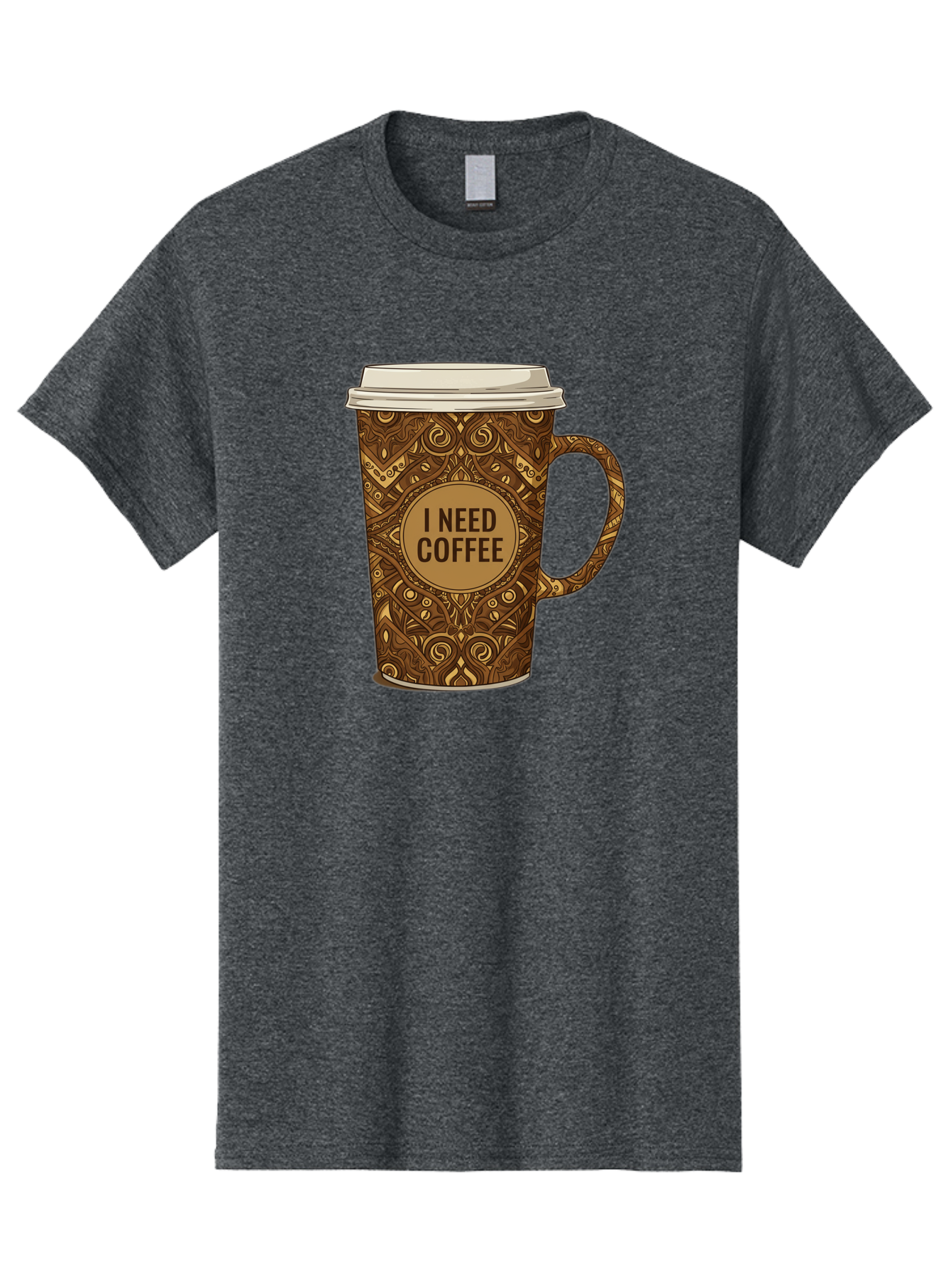 I-Need-Coffee-14 Men'S Graphic Tee, 100% Cotton, Comfortable Casual Summer Wear, Machine Washable, Coffee Cup, Takeaway Coffee, Coffee Lover, Morning Coffee, Coffee Break, Coffee Time, Coffee Addiction, Coffee Culture, Coffee Design, Bac063