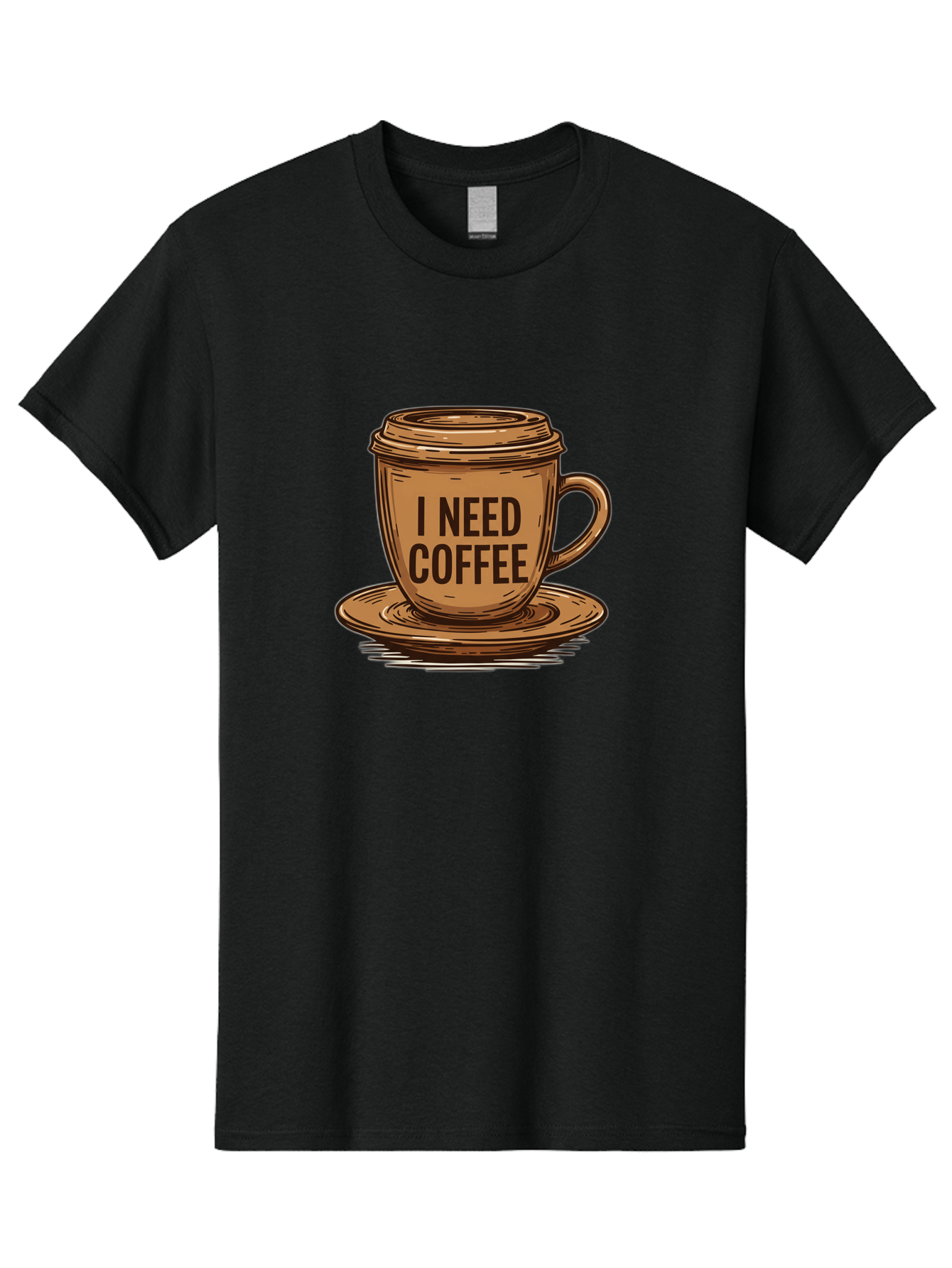 I-Need-Coffee-15 Men'S Graphic Tee, 100% Cotton, Comfortable Casual Summer Wear, Machine Washable, Coffee Cup, Coffee Break, Morning Pick-Me-Up, Caffeine Fix, Humorous Illustration, Coffee Lover, Coffee Addiction Bac064