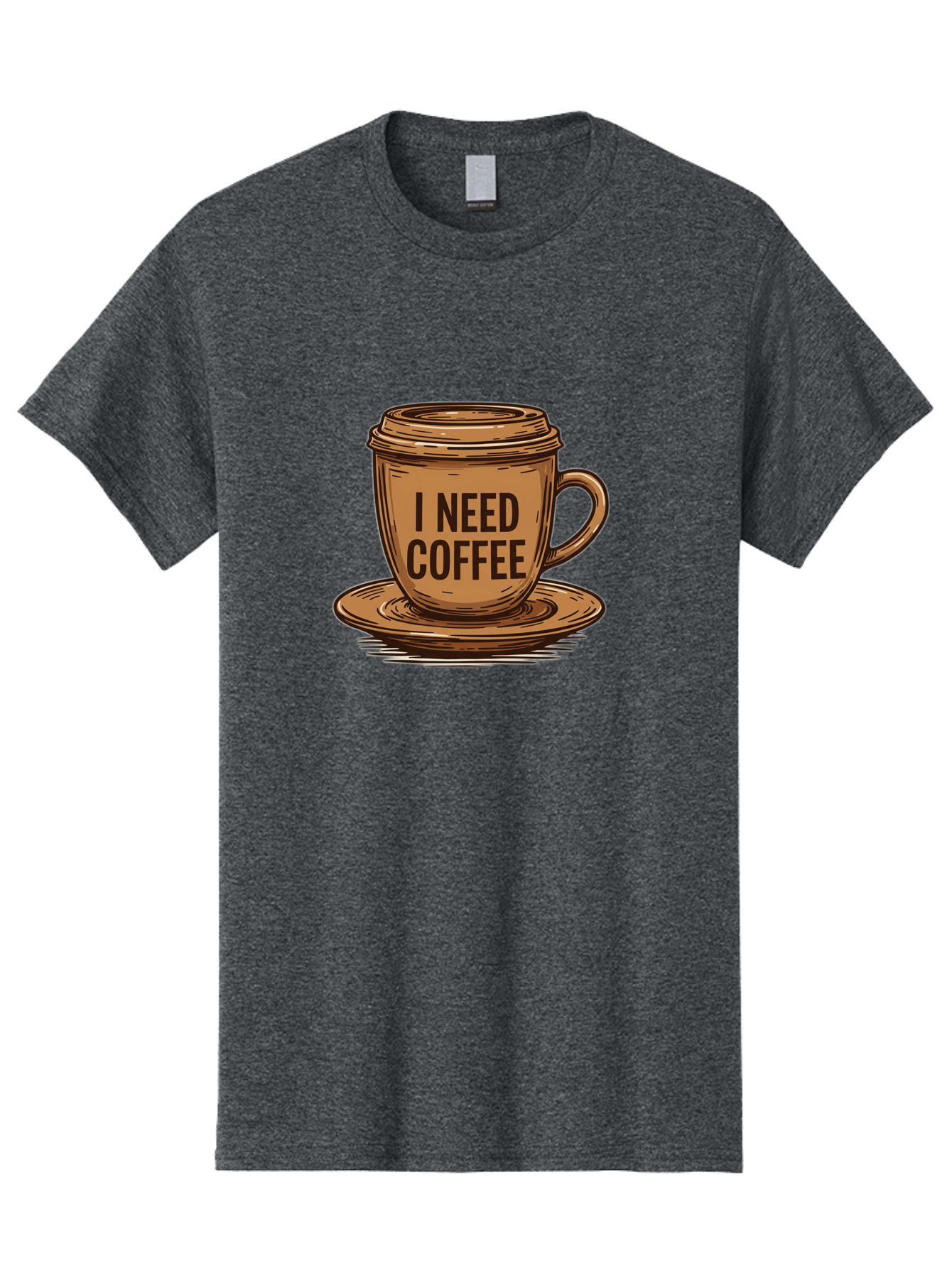 I-Need-Coffee-15 Men'S Graphic Tee, 100% Cotton, Comfortable Casual Summer Wear, Machine Washable, Coffee Cup, Coffee Break, Morning Pick-Me-Up, Caffeine Fix, Humorous Illustration, Coffee Lover, Coffee Addiction Bac064