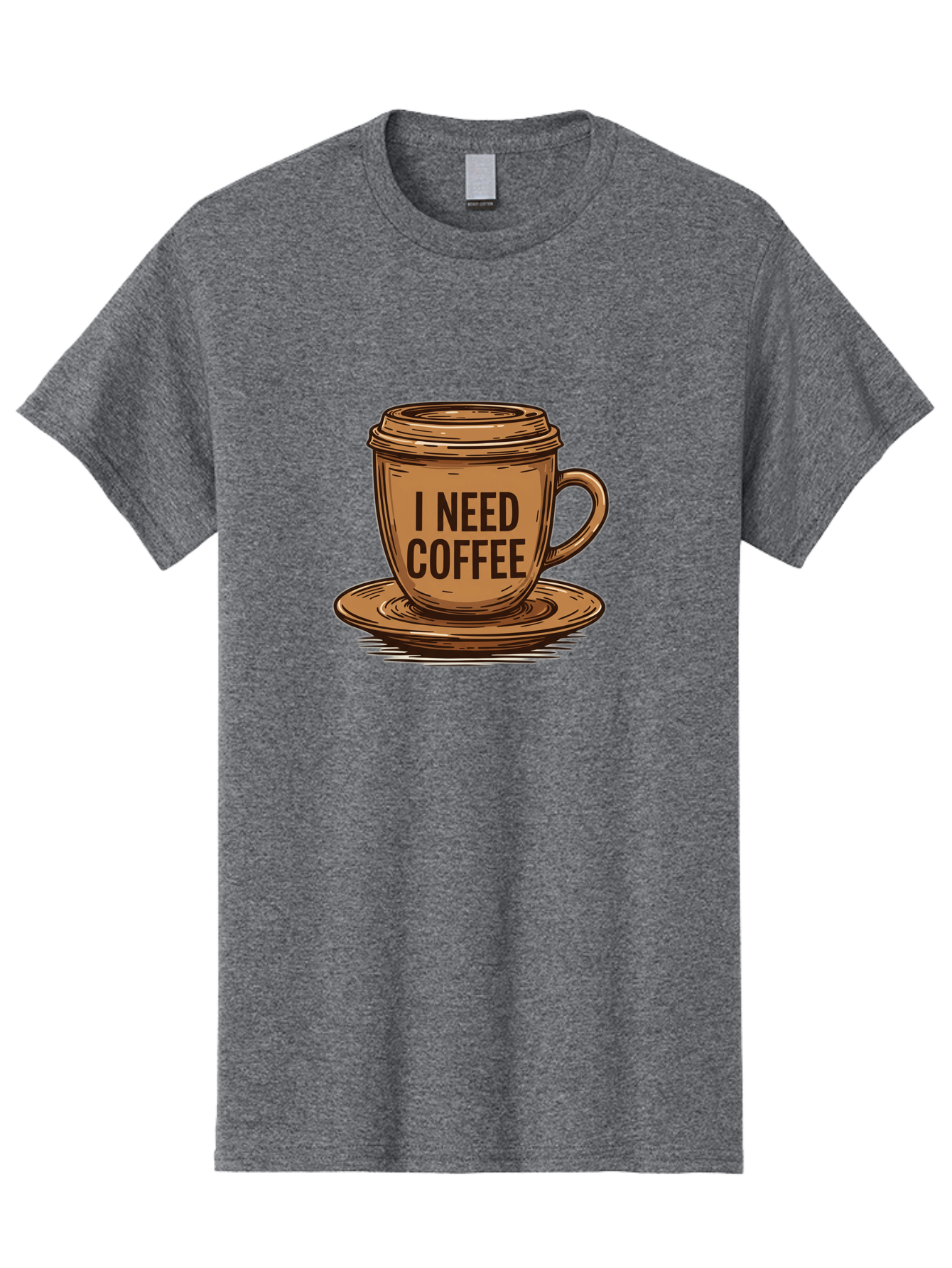 I-Need-Coffee-15 Men'S Graphic Tee, 100% Cotton, Comfortable Casual Summer Wear, Machine Washable, Coffee Cup, Coffee Break, Morning Pick-Me-Up, Caffeine Fix, Humorous Illustration, Coffee Lover, Coffee Addiction Bac064