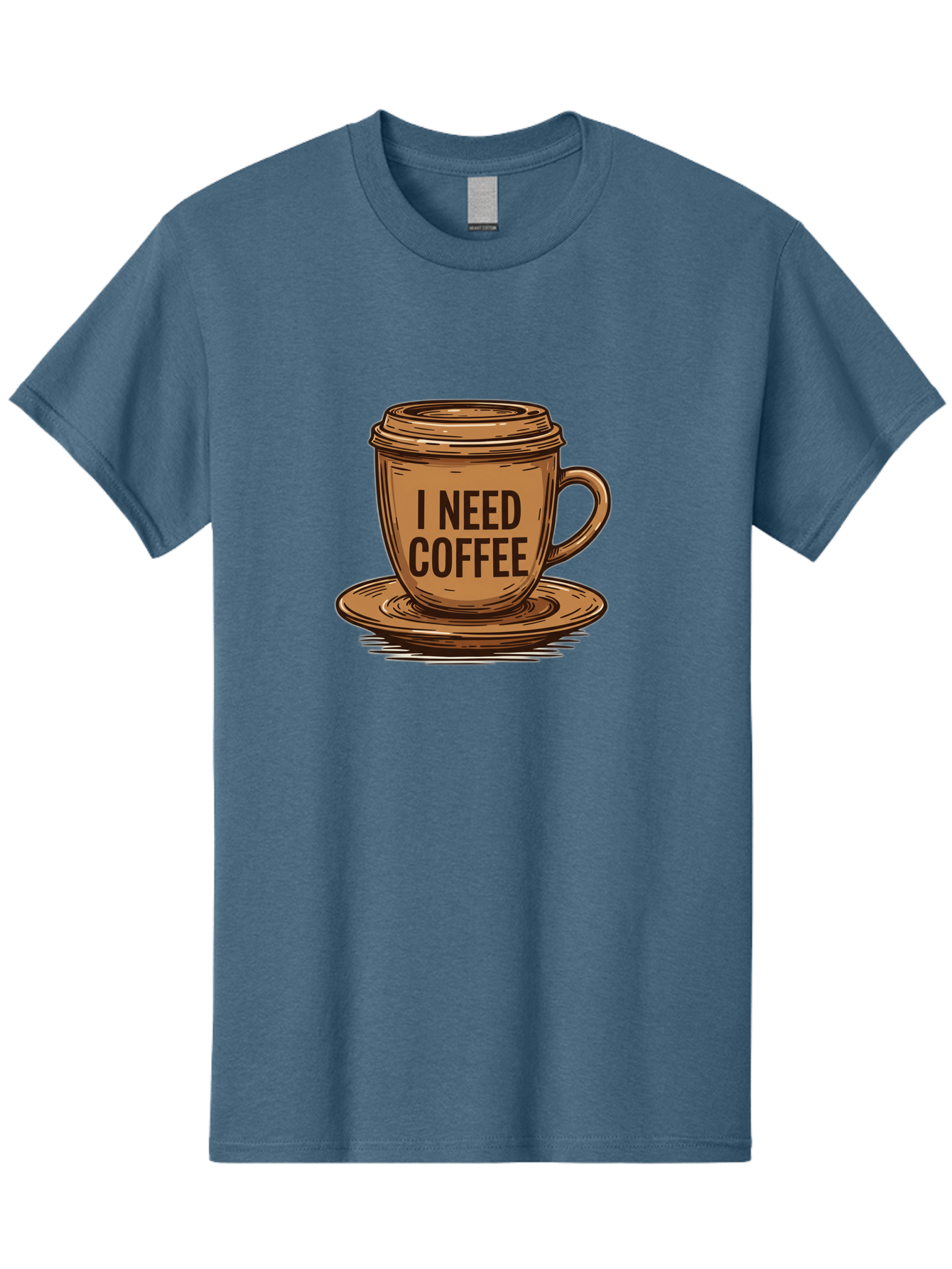 I-Need-Coffee-15 Men'S Graphic Tee, 100% Cotton, Comfortable Casual Summer Wear, Machine Washable, Coffee Cup, Coffee Break, Morning Pick-Me-Up, Caffeine Fix, Humorous Illustration, Coffee Lover, Coffee Addiction Bac064