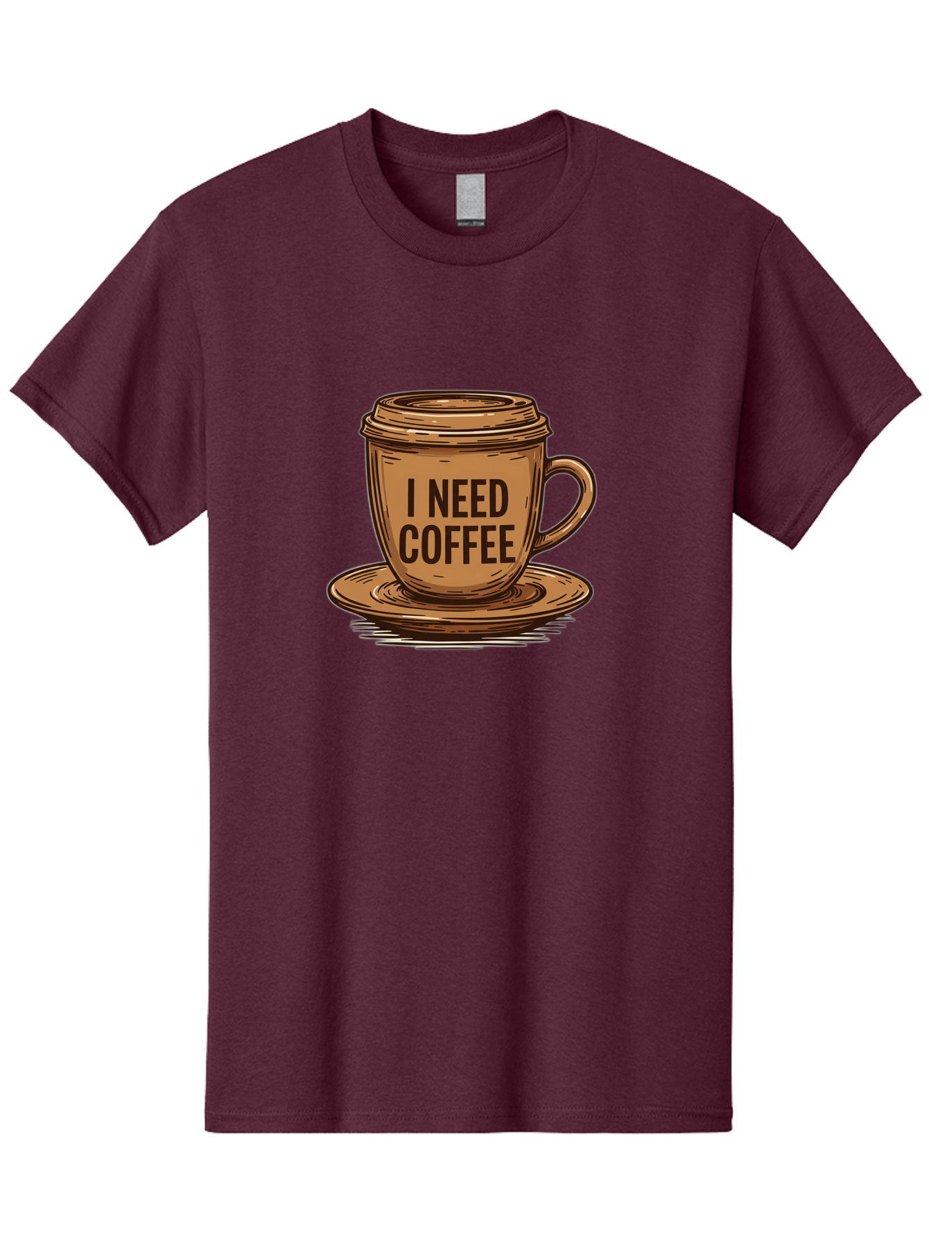 I-Need-Coffee-15 Men'S Graphic Tee, 100% Cotton, Comfortable Casual Summer Wear, Machine Washable, Coffee Cup, Coffee Break, Morning Pick-Me-Up, Caffeine Fix, Humorous Illustration, Coffee Lover, Coffee Addiction Bac064