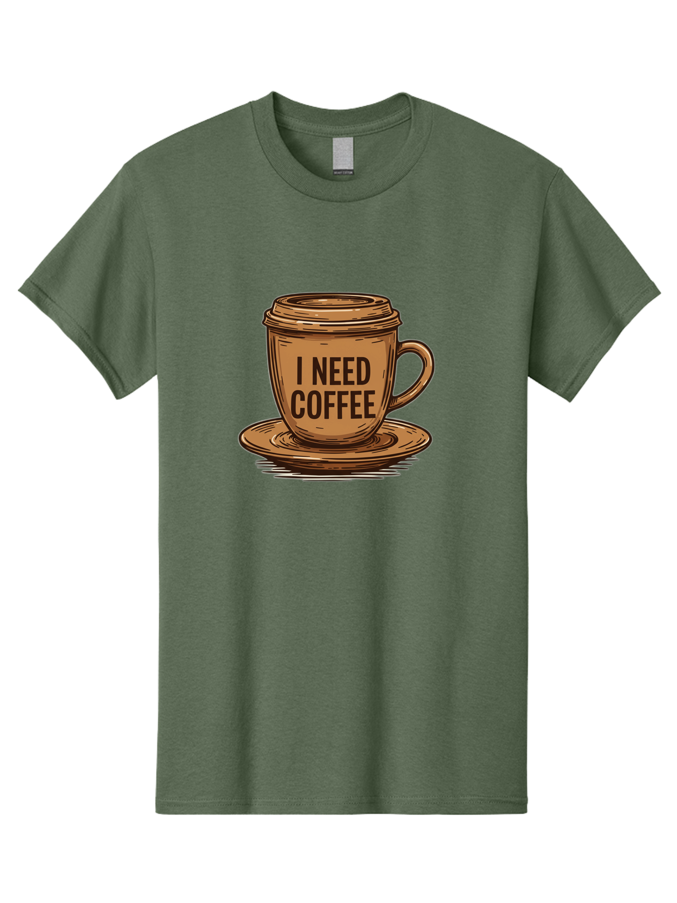 I-Need-Coffee-15 Men'S Graphic Tee, 100% Cotton, Comfortable Casual Summer Wear, Machine Washable, Coffee Cup, Coffee Break, Morning Pick-Me-Up, Caffeine Fix, Humorous Illustration, Coffee Lover, Coffee Addiction Bac064