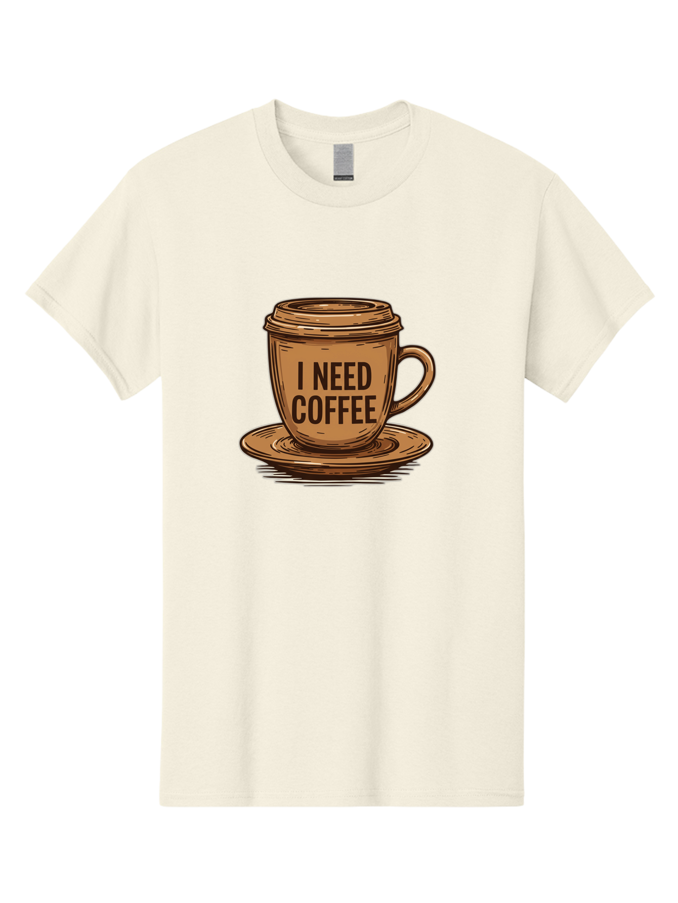 I-Need-Coffee-15 Men'S Graphic Tee, 100% Cotton, Comfortable Casual Summer Wear, Machine Washable, Coffee Cup, Coffee Break, Morning Pick-Me-Up, Caffeine Fix, Humorous Illustration, Coffee Lover, Coffee Addiction Bac064
