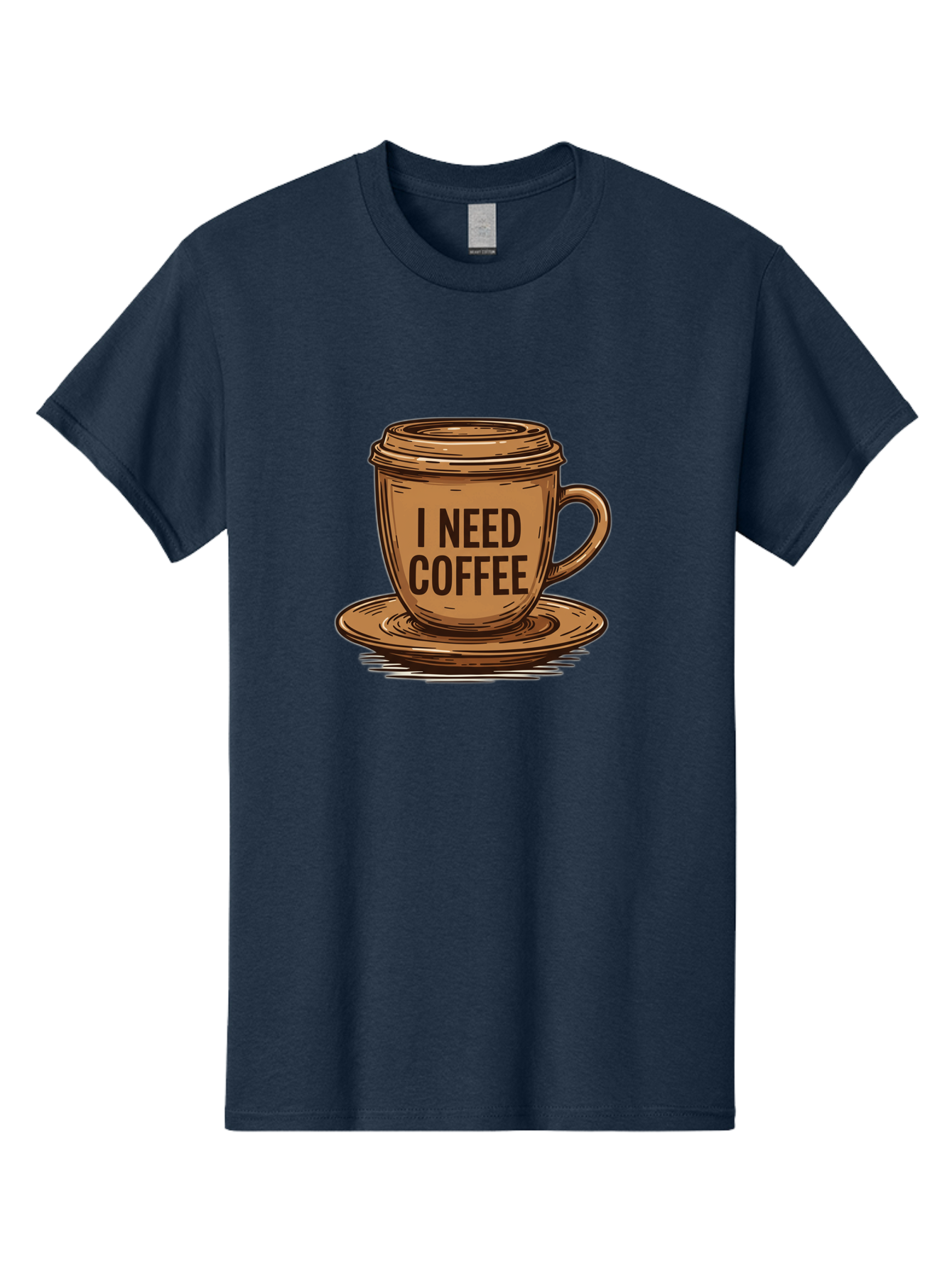 I-Need-Coffee-15 Men'S Graphic Tee, 100% Cotton, Comfortable Casual Summer Wear, Machine Washable, Coffee Cup, Coffee Break, Morning Pick-Me-Up, Caffeine Fix, Humorous Illustration, Coffee Lover, Coffee Addiction Bac064