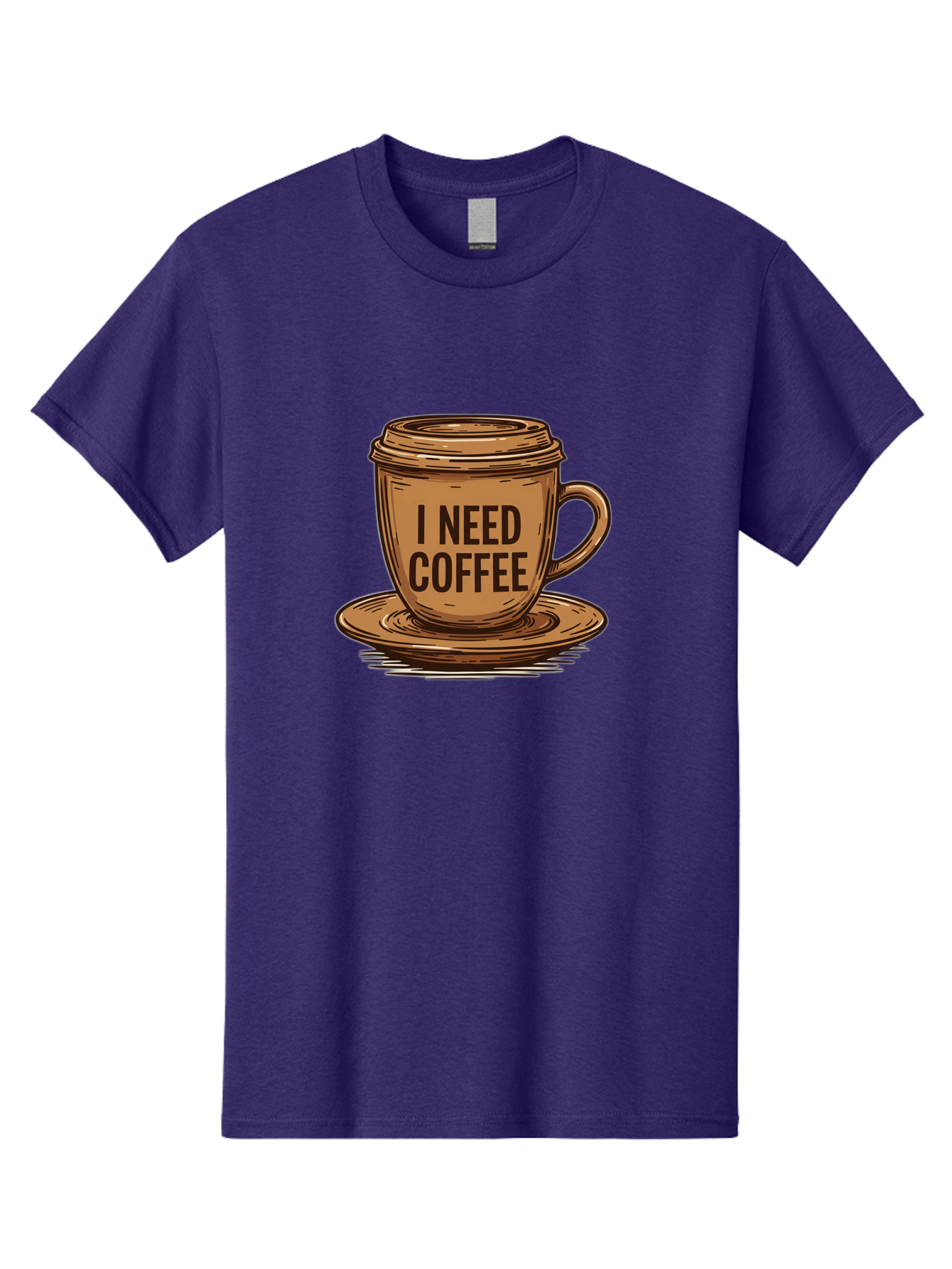 I-Need-Coffee-15 Men'S Graphic Tee, 100% Cotton, Comfortable Casual Summer Wear, Machine Washable, Coffee Cup, Coffee Break, Morning Pick-Me-Up, Caffeine Fix, Humorous Illustration, Coffee Lover, Coffee Addiction Bac064