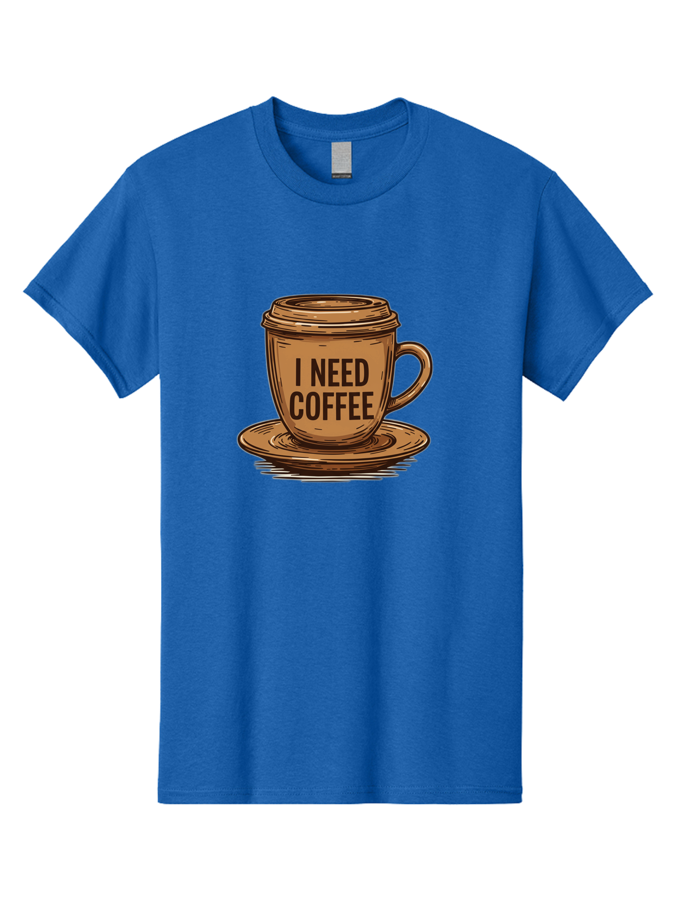 I-Need-Coffee-15 Men'S Graphic Tee, 100% Cotton, Comfortable Casual Summer Wear, Machine Washable, Coffee Cup, Coffee Break, Morning Pick-Me-Up, Caffeine Fix, Humorous Illustration, Coffee Lover, Coffee Addiction Bac064