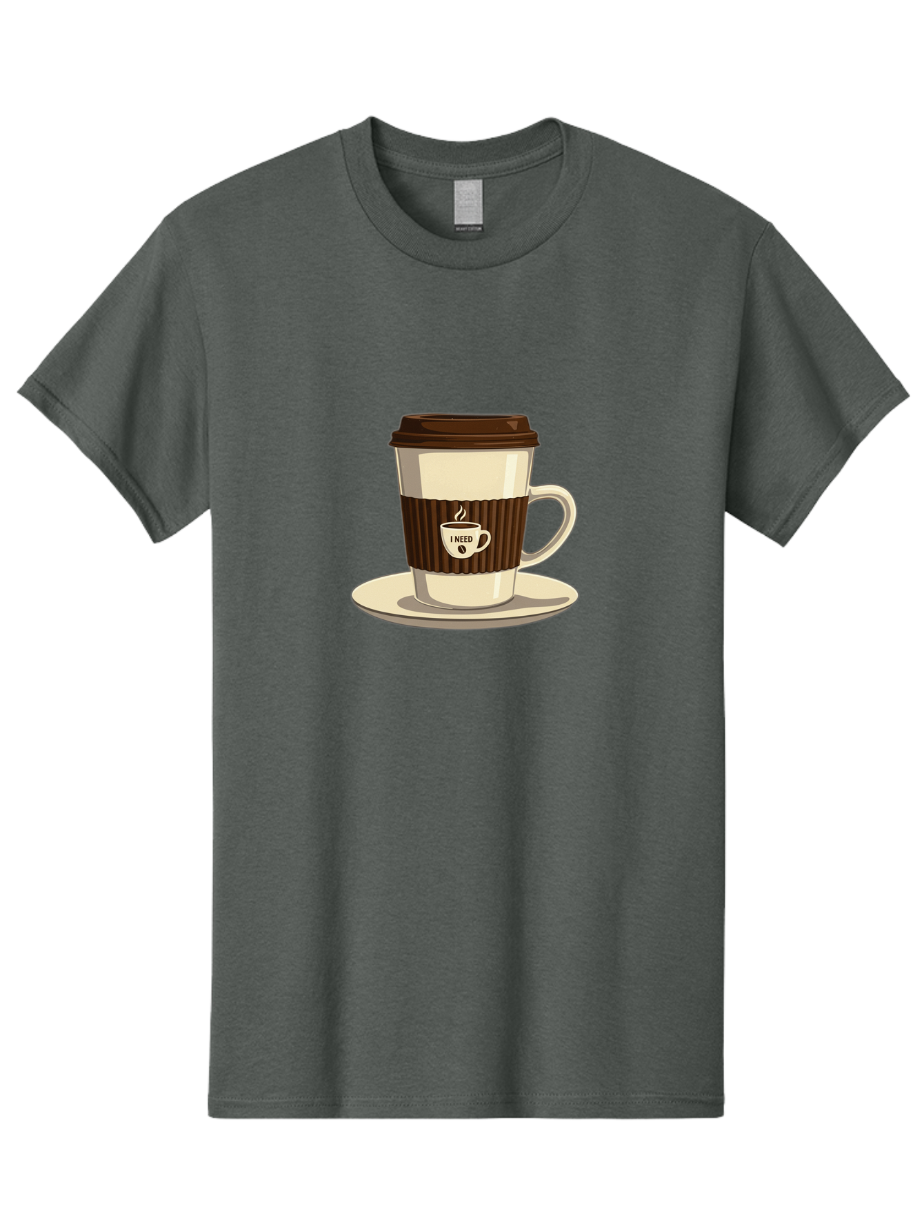 I-Need-Coffee-16 Men'S Graphic Tee, 100% Cotton, Comfortable Casual Summer Wear, Machine Washable, Coffee Cup, Takeout Container, Coffee To Go, Coffee Break, Coffee Lover, Morning Coffee, Caffeine Fix, Coffee Craving Bac065