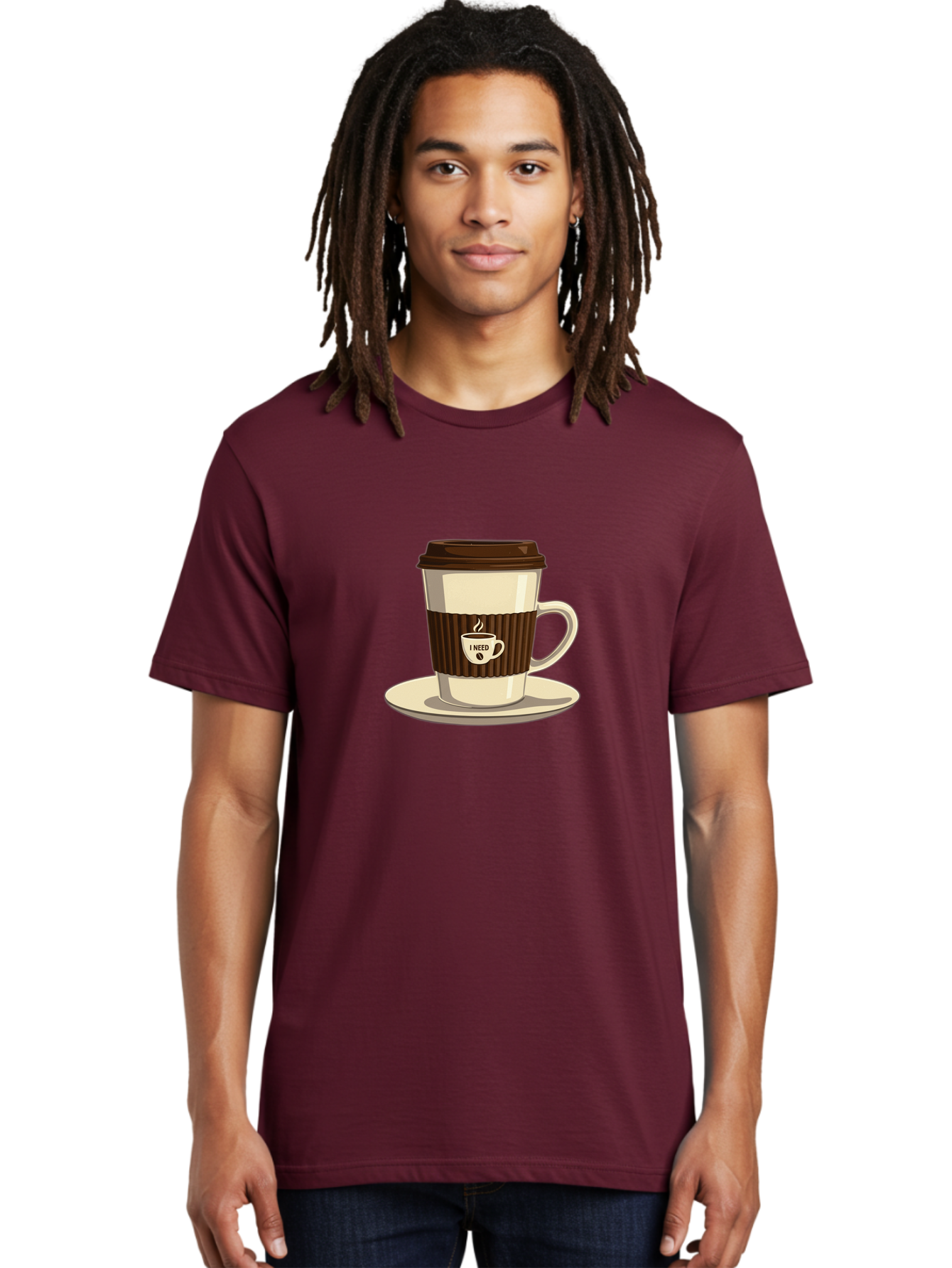 I-Need-Coffee-16 Men'S Graphic Tee, 100% Cotton, Comfortable Casual Summer Wear, Machine Washable, Coffee Cup, Takeout Container, Coffee To Go, Coffee Break, Coffee Lover, Morning Coffee, Caffeine Fix, Coffee Craving Bac065