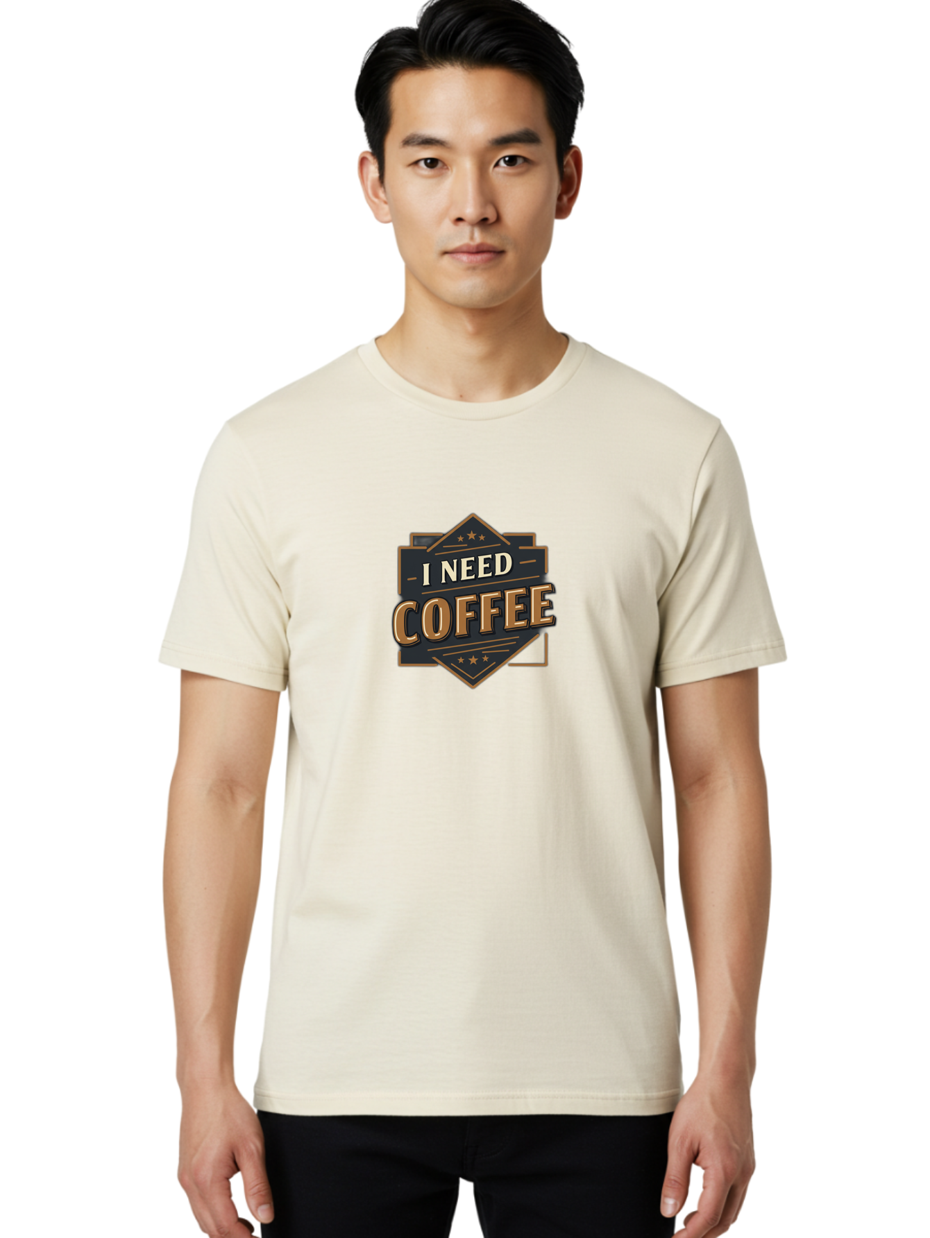 I-Need-Coffee-2 Men'S Graphic Tee, 100% Cotton, Comfortable Casual Summer Wear, Machine Washable, Coffee Lover, Morning Motivation, Caffeine Addict, Coffee Breaks, Energizing Drinks, Coffee Culture Bac066