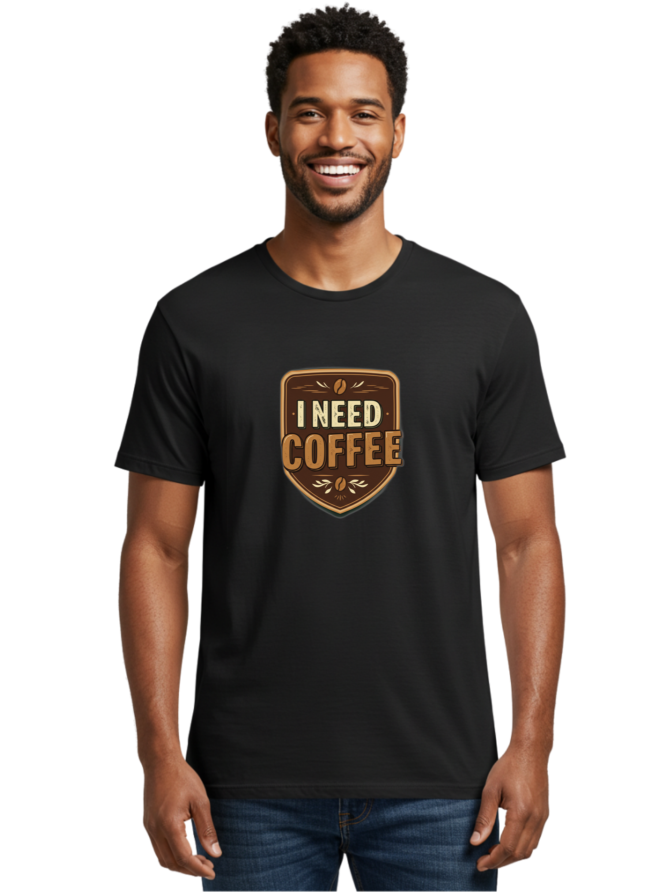 I-Need-Coffee-3 Men'S Graphic Tee, 100% Cotton, Comfortable Casual Summer Wear, Machine Washable, Coffee Lover, Coffee Break, Coffee Addiction, Coffee Quote, Caffeine Fix, Coffee Humor, Funny Coffee, Coffee Meme Bac067