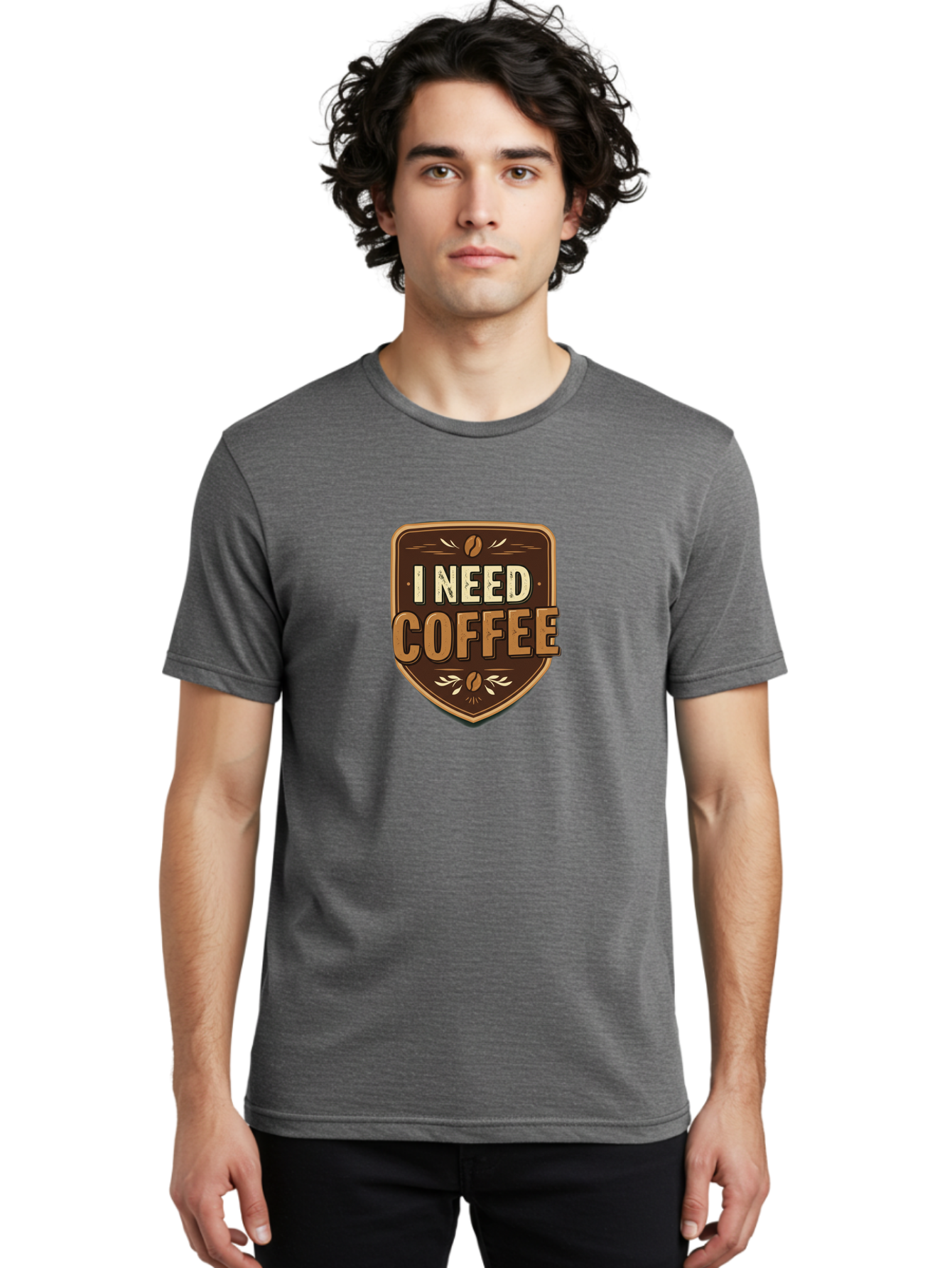I-Need-Coffee-3 Men'S Graphic Tee, 100% Cotton, Comfortable Casual Summer Wear, Machine Washable, Coffee Lover, Coffee Break, Coffee Addiction, Coffee Quote, Caffeine Fix, Coffee Humor, Funny Coffee, Coffee Meme Bac067
