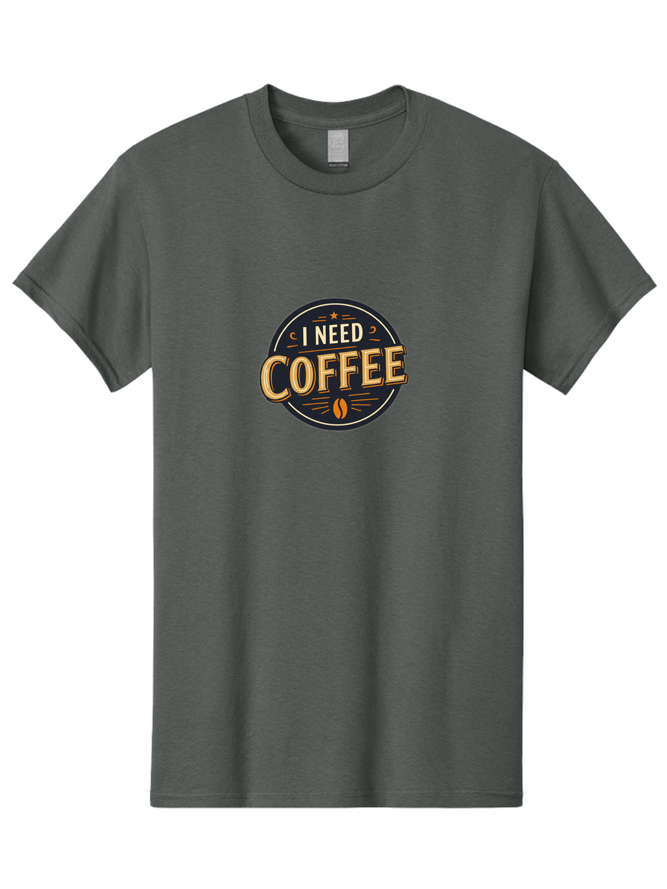 I-Need-Coffee-4 Men'S Graphic Tee, 100% Cotton, Comfortable Casual Summer Wear, Machine Washable, Coffee Lover, Coffee Addiction, Morning Motivation, Coffee Quote, Coffee Humor, Coffee Obsession Bac068