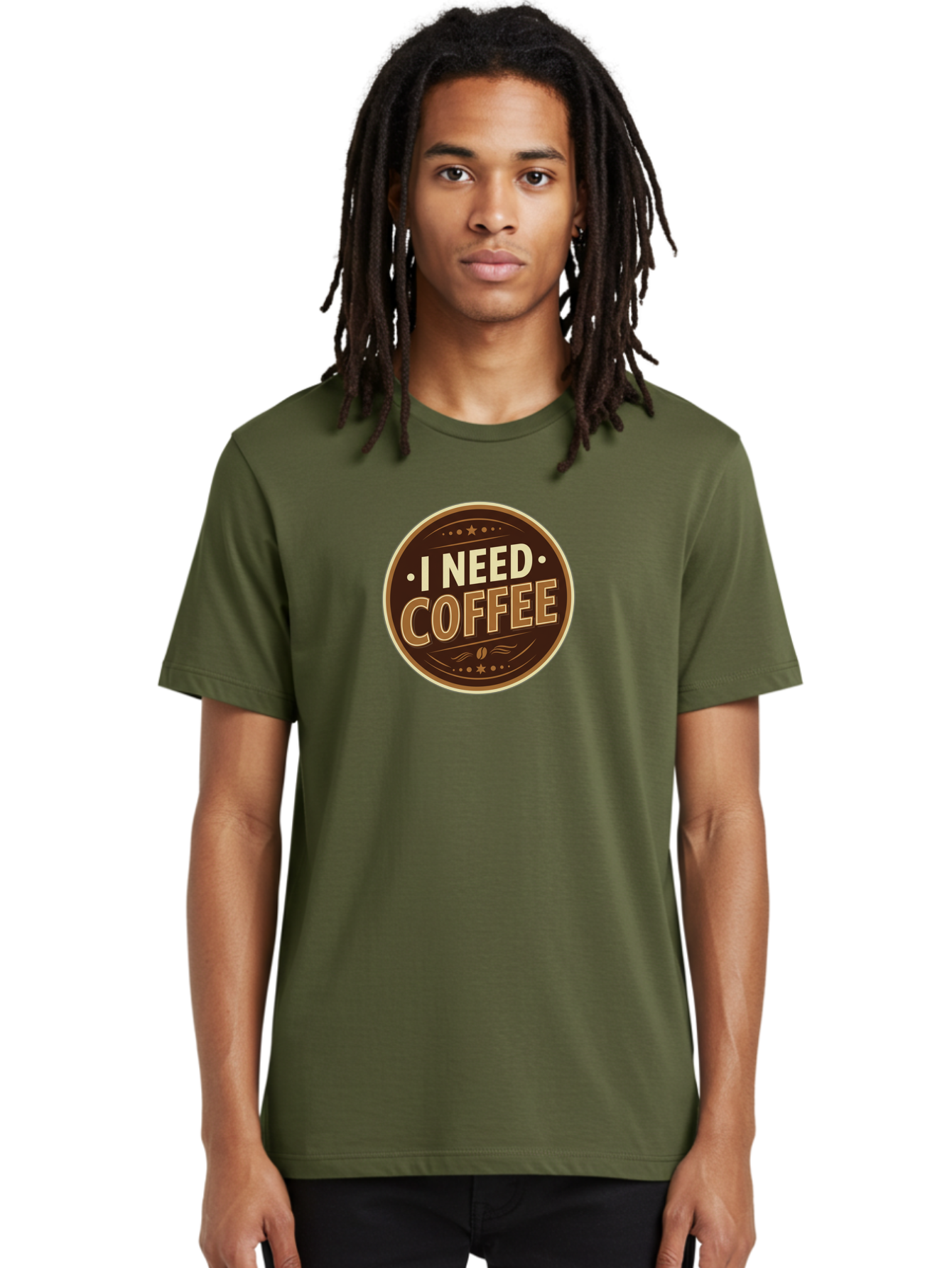 I-Need-Coffee-5 Men'S Graphic Tee, 100% Cotton, Comfortable Casual Summer Wear, Machine Washable, Coffee Lover, Caffeine Fix, Morning Motivation, Coffee Break, Coffee Addiction, Coffee Culture, Coffee Quote, Coffee Art Bac069