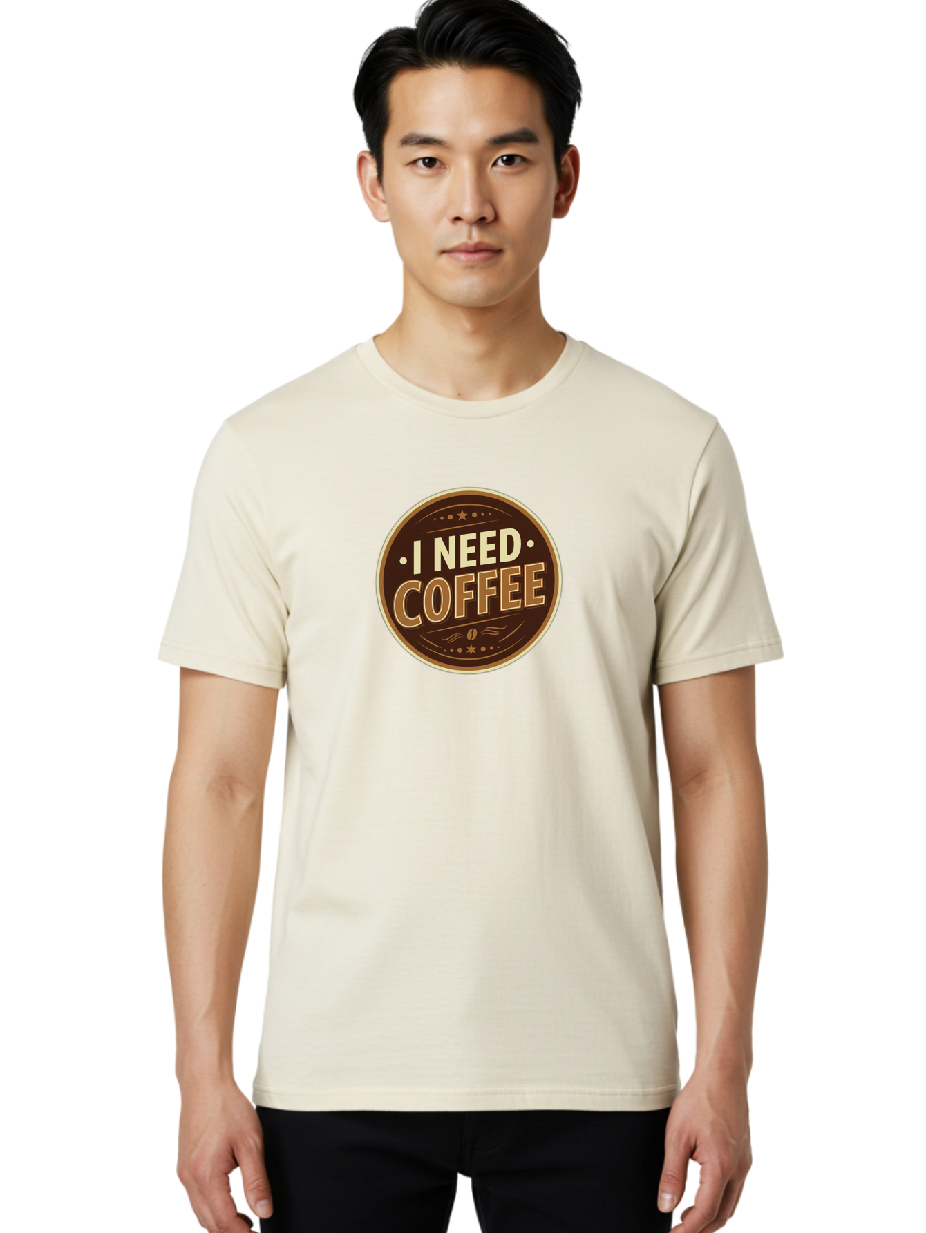 I-Need-Coffee-5 Men'S Graphic Tee, 100% Cotton, Comfortable Casual Summer Wear, Machine Washable, Coffee Lover, Caffeine Fix, Morning Motivation, Coffee Break, Coffee Addiction, Coffee Culture, Coffee Quote, Coffee Art Bac069