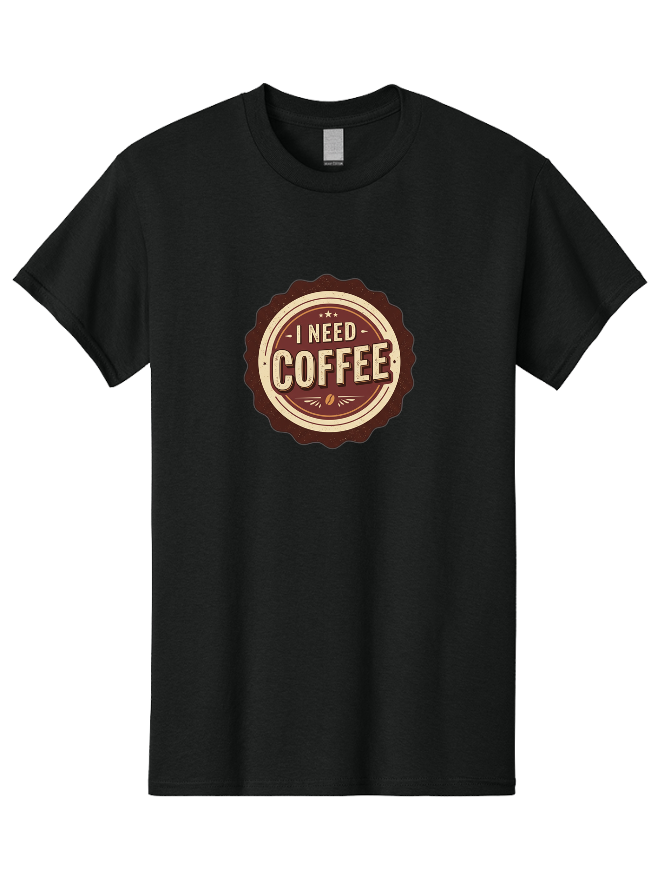 I-Need-Coffee-6 Men'S Graphic Tee, 100% Cotton, Comfortable Casual Summer Wear, Machine Washable, Coffee Lover, Caffeine Craving, Morning Motivation, Coffee Addict, Coffee Culture, Coffee Bean, Vintage Style, Retro Design, Humorous Quote, Bac070