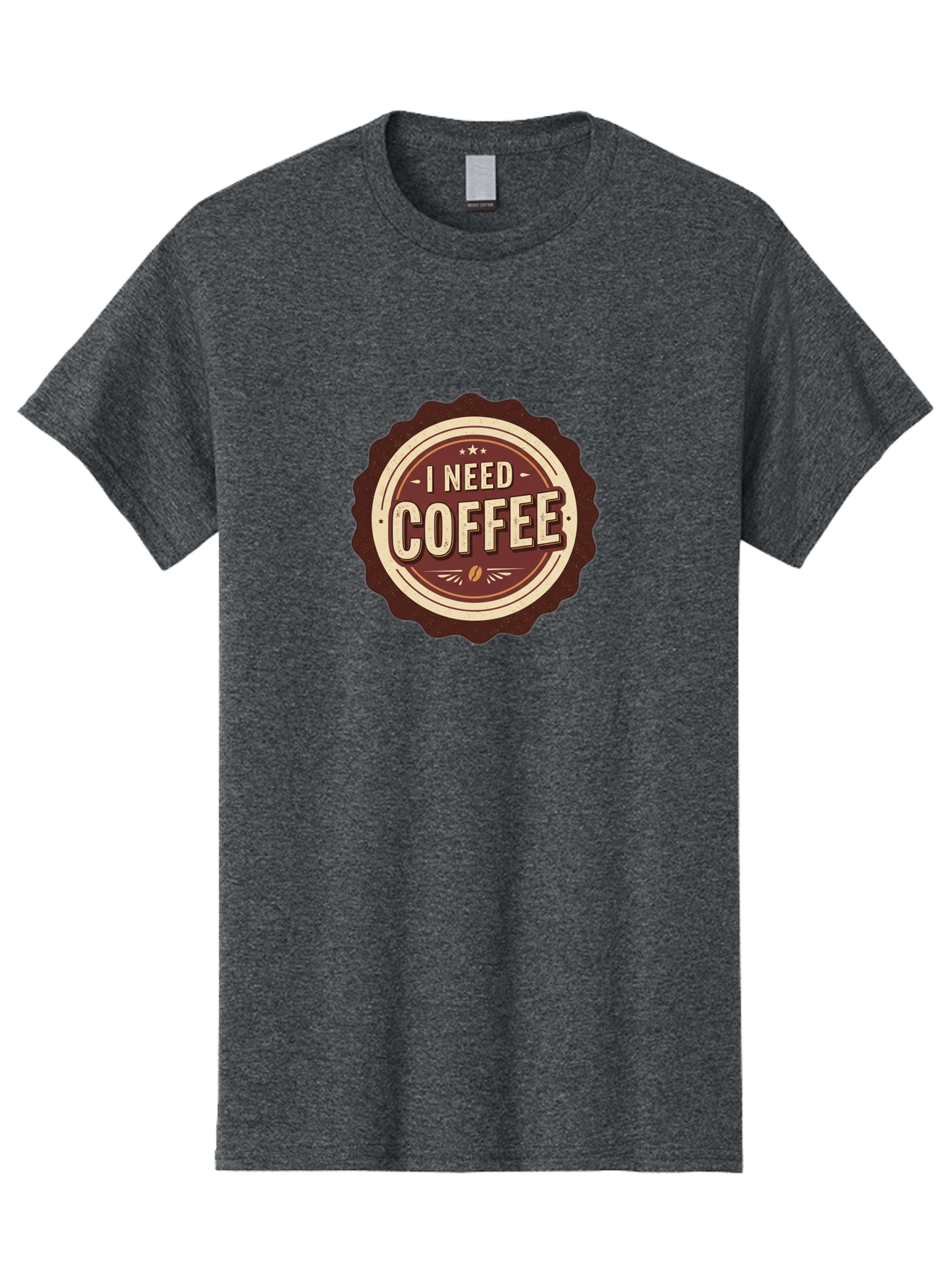 I-Need-Coffee-6 Men'S Graphic Tee, 100% Cotton, Comfortable Casual Summer Wear, Machine Washable, Coffee Lover, Caffeine Craving, Morning Motivation, Coffee Addict, Coffee Culture, Coffee Bean, Vintage Style, Retro Design, Humorous Quote, Bac070