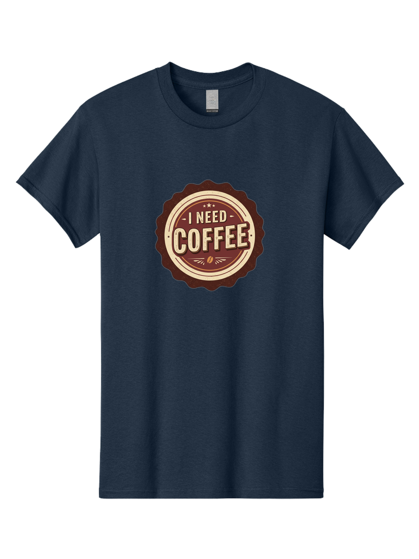 I-Need-Coffee-6 Men'S Graphic Tee, 100% Cotton, Comfortable Casual Summer Wear, Machine Washable, Coffee Lover, Caffeine Craving, Morning Motivation, Coffee Addict, Coffee Culture, Coffee Bean, Vintage Style, Retro Design, Humorous Quote, Bac070