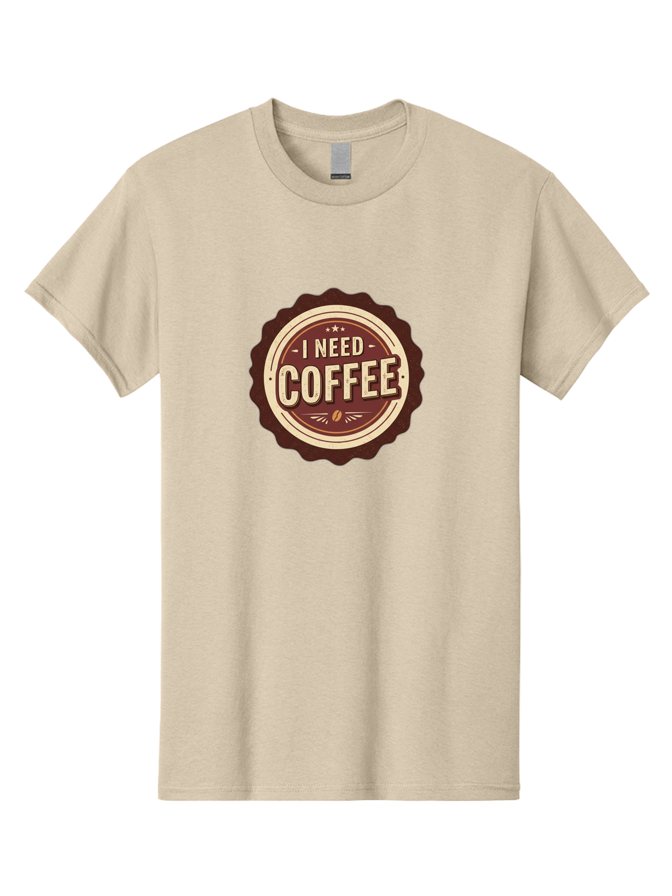 I-Need-Coffee-6 Men'S Graphic Tee, 100% Cotton, Comfortable Casual Summer Wear, Machine Washable, Coffee Lover, Caffeine Craving, Morning Motivation, Coffee Addict, Coffee Culture, Coffee Bean, Vintage Style, Retro Design, Humorous Quote, Bac070