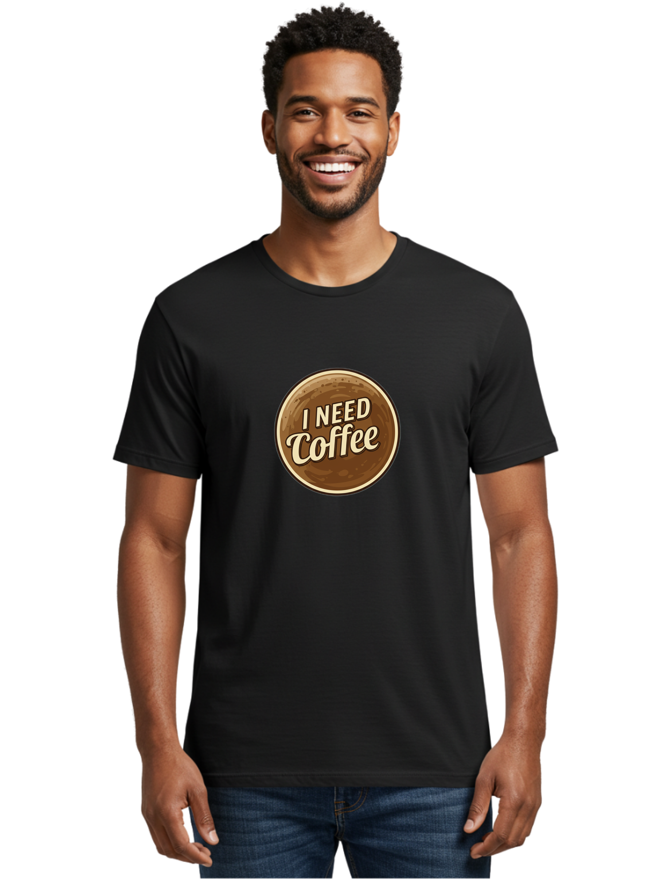 I-Need-Coffee-7 Men'S Graphic Tee, 100% Cotton, Comfortable Casual Summer Wear, Machine Washable, Coffee Cup, Coffee Lover, Need Coffee, Caffeine Fix, Morning Motivation, Coffee Break, Coffee Addiction, Coffee Culture Bac071