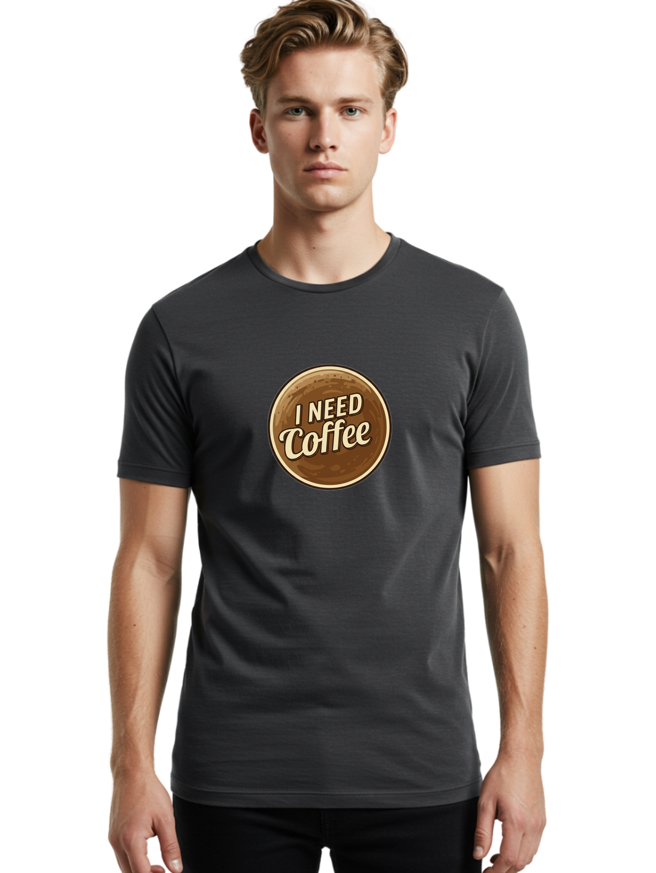 I-Need-Coffee-7 Men'S Graphic Tee, 100% Cotton, Comfortable Casual Summer Wear, Machine Washable, Coffee Cup, Coffee Lover, Need Coffee, Caffeine Fix, Morning Motivation, Coffee Break, Coffee Addiction, Coffee Culture Bac071