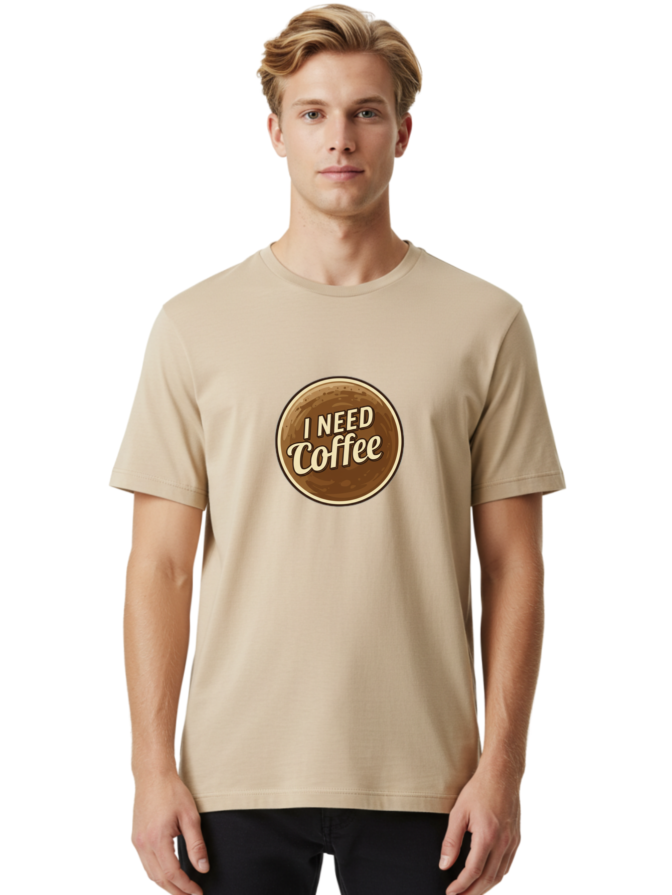 I-Need-Coffee-7 Men'S Graphic Tee, 100% Cotton, Comfortable Casual Summer Wear, Machine Washable, Coffee Cup, Coffee Lover, Need Coffee, Caffeine Fix, Morning Motivation, Coffee Break, Coffee Addiction, Coffee Culture Bac071