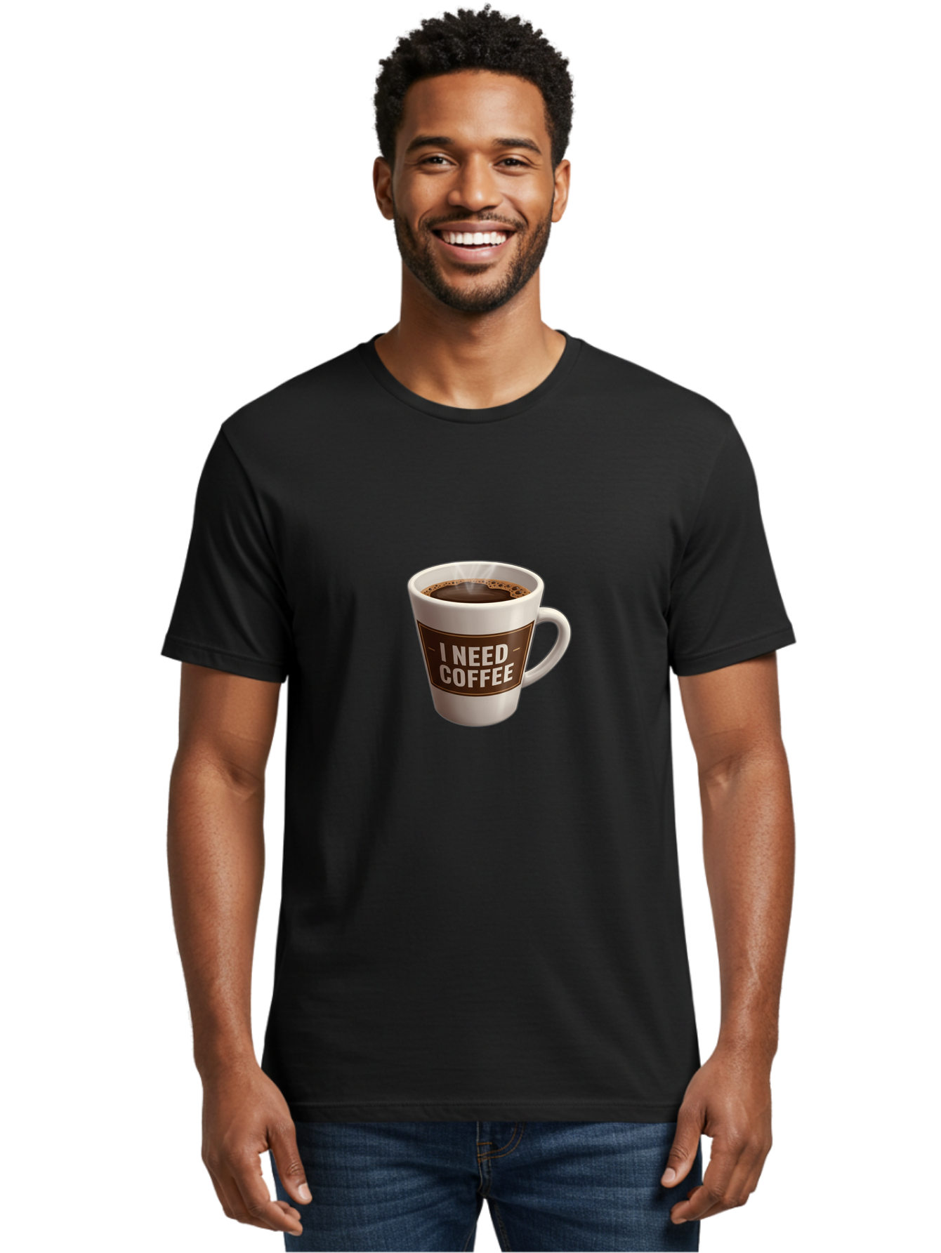 I-Need-Coffee-8 Men'S Graphic Tee, 100% Cotton, Comfortable Casual Summer Wear, Machine Washable, Coffee Mug, Coffee Lover, Caffeine Fix, Morning Motivation, Daily Grind, Coffee Break, Coffee Addiction, Coffee Culture Bac072