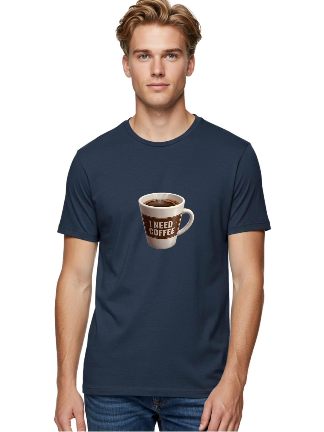I-Need-Coffee-8 Men'S Graphic Tee, 100% Cotton, Comfortable Casual Summer Wear, Machine Washable, Coffee Mug, Coffee Lover, Caffeine Fix, Morning Motivation, Daily Grind, Coffee Break, Coffee Addiction, Coffee Culture Bac072