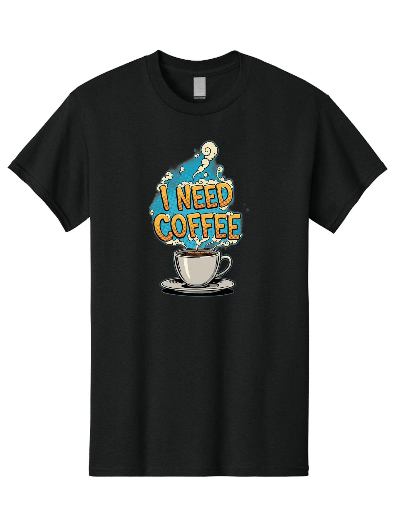 I-Need-Coffee-9 Men'S Graphic Tee, 100% Cotton, Comfortable Casual Summer Wear, Machine Washable, Coffee Cup, Morning Coffee, Coffee Addiction, Caffeine Fix, Morning Motivation, Coffee Lover, Steaming Hot Coffee, Coffee Break Bac073