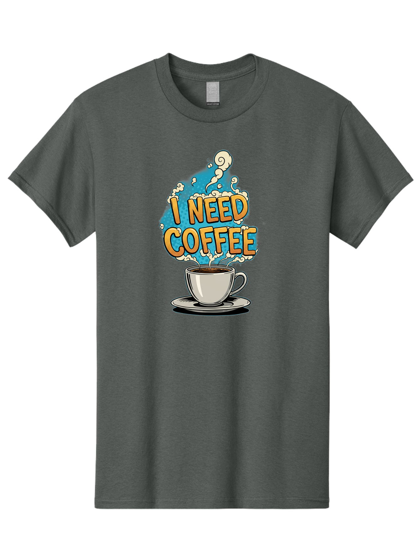 I-Need-Coffee-9 Men'S Graphic Tee, 100% Cotton, Comfortable Casual Summer Wear, Machine Washable, Coffee Cup, Morning Coffee, Coffee Addiction, Caffeine Fix, Morning Motivation, Coffee Lover, Steaming Hot Coffee, Coffee Break Bac073