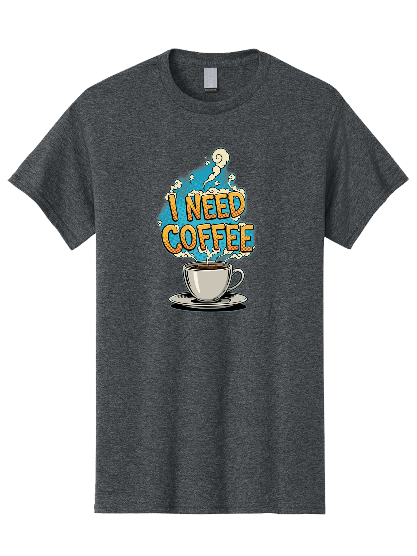 I-Need-Coffee-9 Men'S Graphic Tee, 100% Cotton, Comfortable Casual Summer Wear, Machine Washable, Coffee Cup, Morning Coffee, Coffee Addiction, Caffeine Fix, Morning Motivation, Coffee Lover, Steaming Hot Coffee, Coffee Break Bac073
