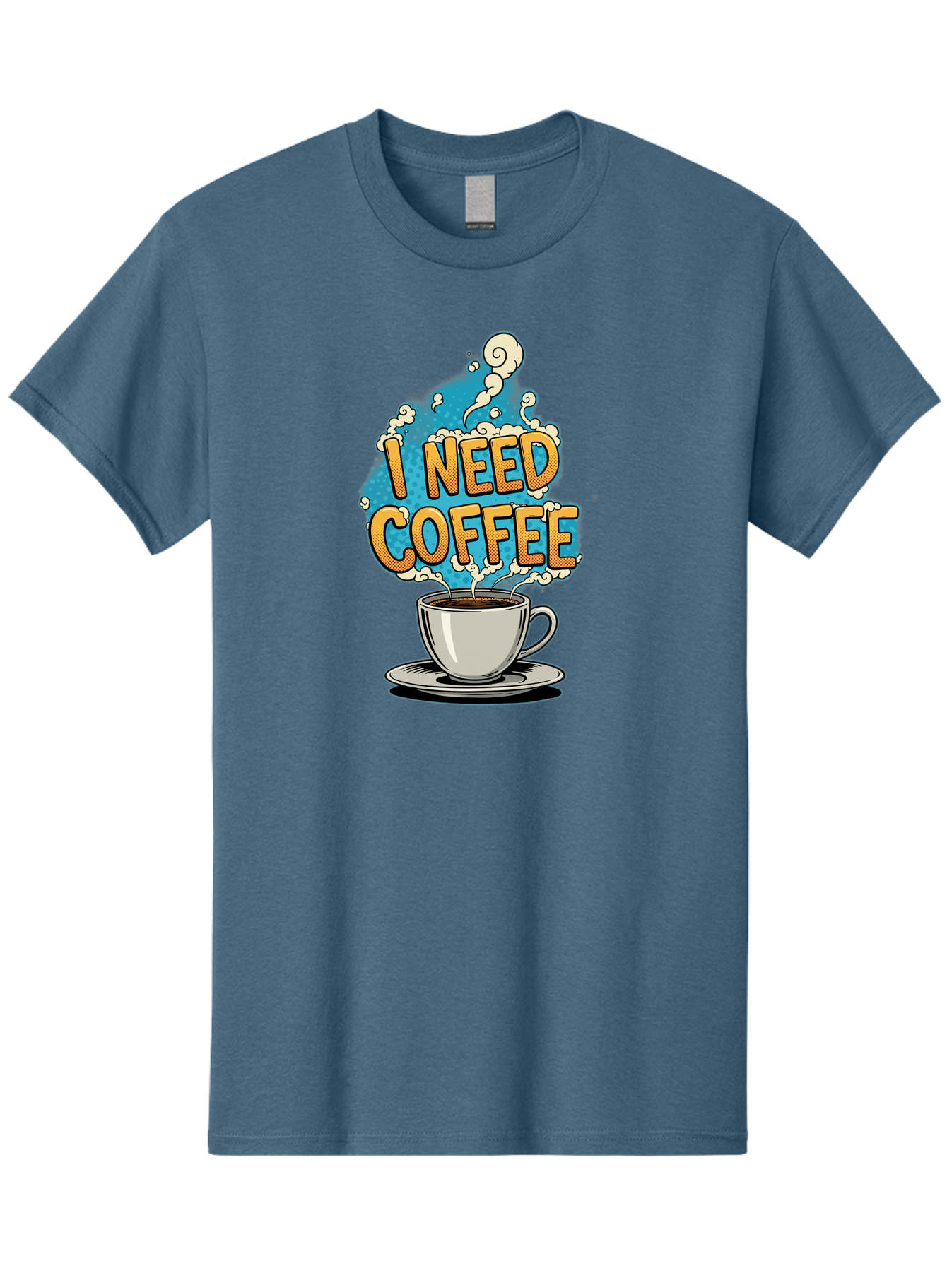 I-Need-Coffee-9 Men'S Graphic Tee, 100% Cotton, Comfortable Casual Summer Wear, Machine Washable, Coffee Cup, Morning Coffee, Coffee Addiction, Caffeine Fix, Morning Motivation, Coffee Lover, Steaming Hot Coffee, Coffee Break Bac073
