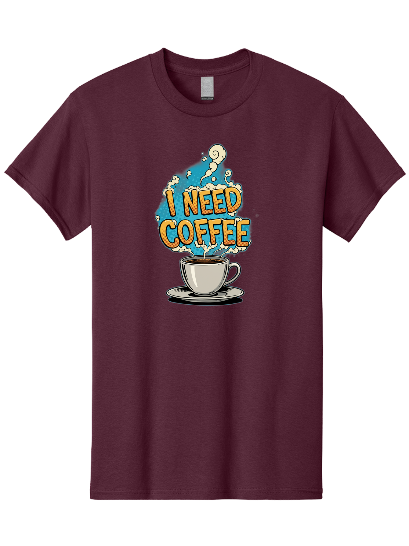 I-Need-Coffee-9 Men'S Graphic Tee, 100% Cotton, Comfortable Casual Summer Wear, Machine Washable, Coffee Cup, Morning Coffee, Coffee Addiction, Caffeine Fix, Morning Motivation, Coffee Lover, Steaming Hot Coffee, Coffee Break Bac073