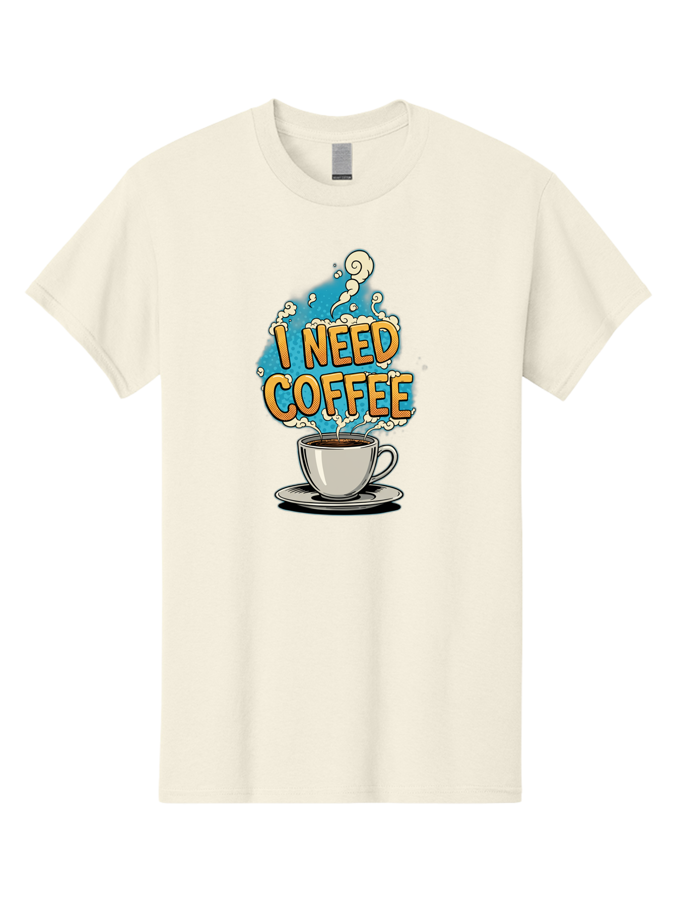 I-Need-Coffee-9 Men'S Graphic Tee, 100% Cotton, Comfortable Casual Summer Wear, Machine Washable, Coffee Cup, Morning Coffee, Coffee Addiction, Caffeine Fix, Morning Motivation, Coffee Lover, Steaming Hot Coffee, Coffee Break Bac073