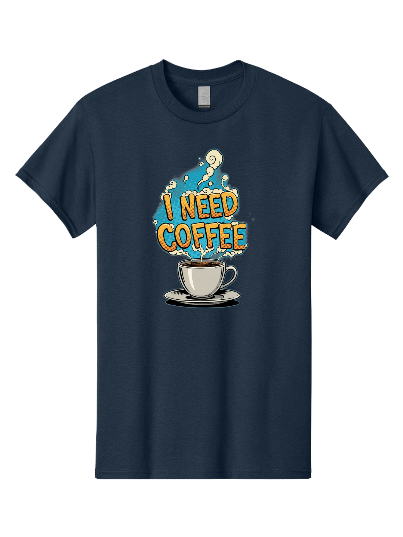 I-Need-Coffee-9 Men'S Graphic Tee, 100% Cotton, Comfortable Casual Summer Wear, Machine Washable, Coffee Cup, Morning Coffee, Coffee Addiction, Caffeine Fix, Morning Motivation, Coffee Lover, Steaming Hot Coffee, Coffee Break Bac073