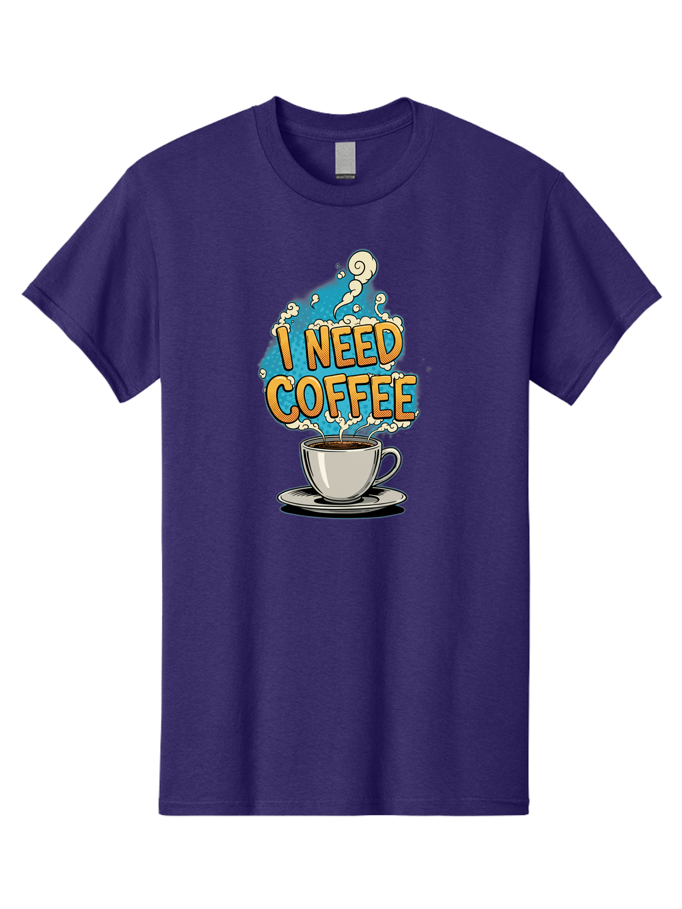 I-Need-Coffee-9 Men'S Graphic Tee, 100% Cotton, Comfortable Casual Summer Wear, Machine Washable, Coffee Cup, Morning Coffee, Coffee Addiction, Caffeine Fix, Morning Motivation, Coffee Lover, Steaming Hot Coffee, Coffee Break Bac073