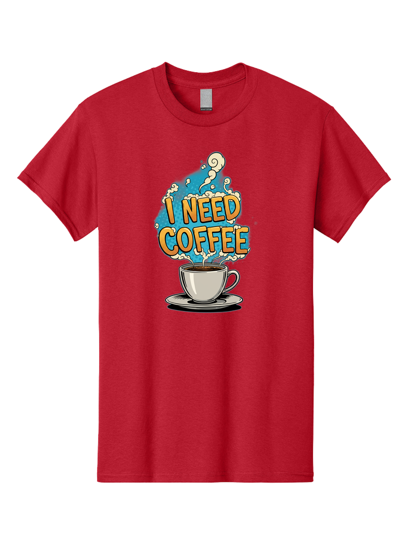 I-Need-Coffee-9 Men'S Graphic Tee, 100% Cotton, Comfortable Casual Summer Wear, Machine Washable, Coffee Cup, Morning Coffee, Coffee Addiction, Caffeine Fix, Morning Motivation, Coffee Lover, Steaming Hot Coffee, Coffee Break Bac073