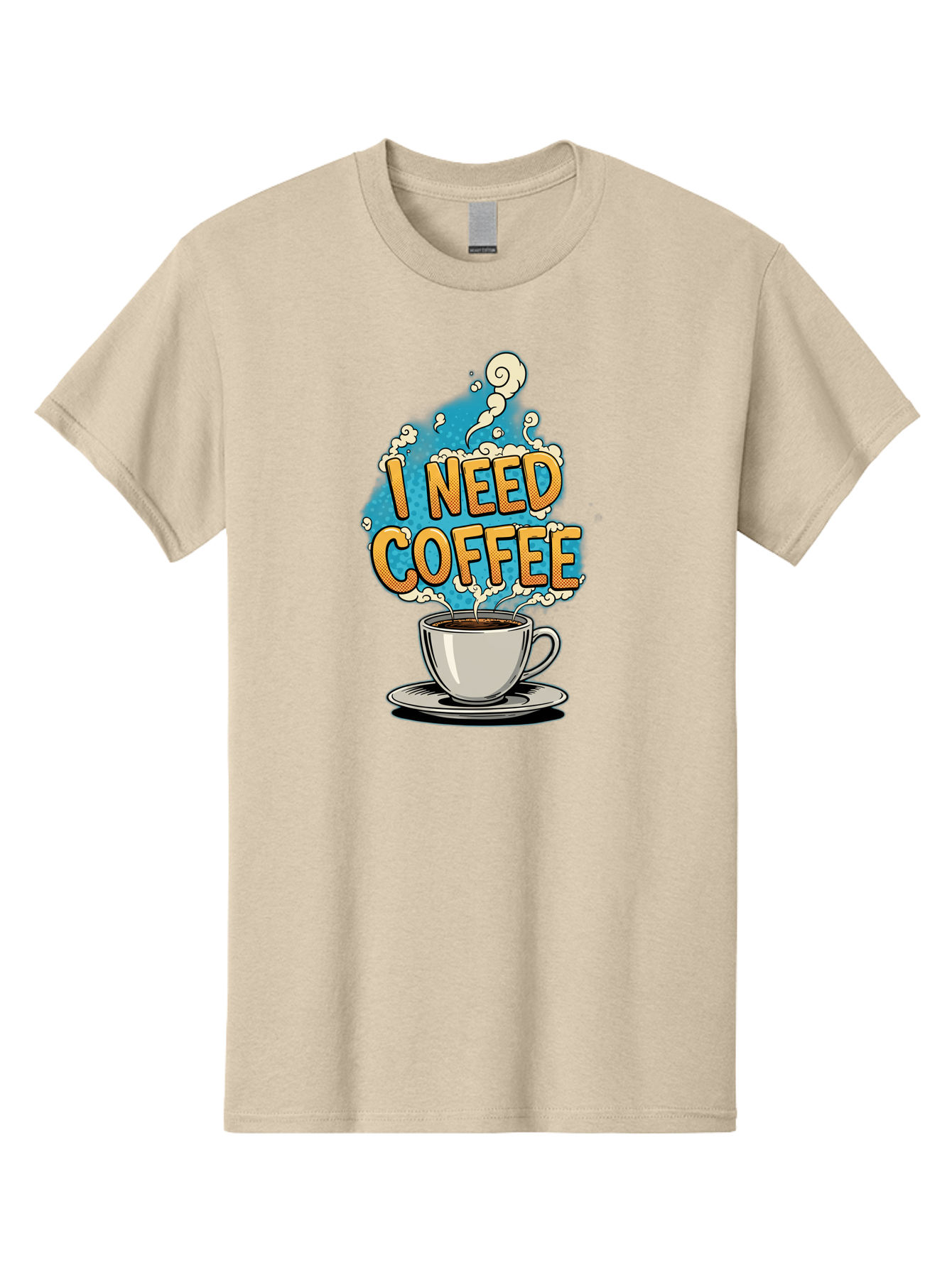 I-Need-Coffee-9 Men'S Graphic Tee, 100% Cotton, Comfortable Casual Summer Wear, Machine Washable, Coffee Cup, Morning Coffee, Coffee Addiction, Caffeine Fix, Morning Motivation, Coffee Lover, Steaming Hot Coffee, Coffee Break Bac073